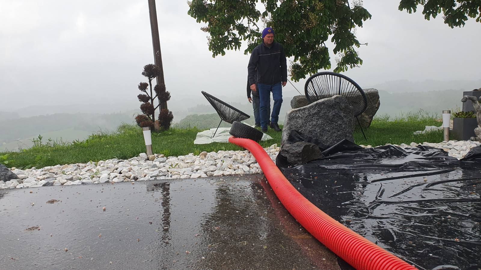 poplave, plaz, štrihovec, polaganje folije