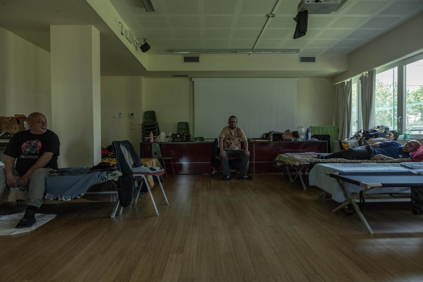 Italija, evakuacija, poplave, začasne namestitve