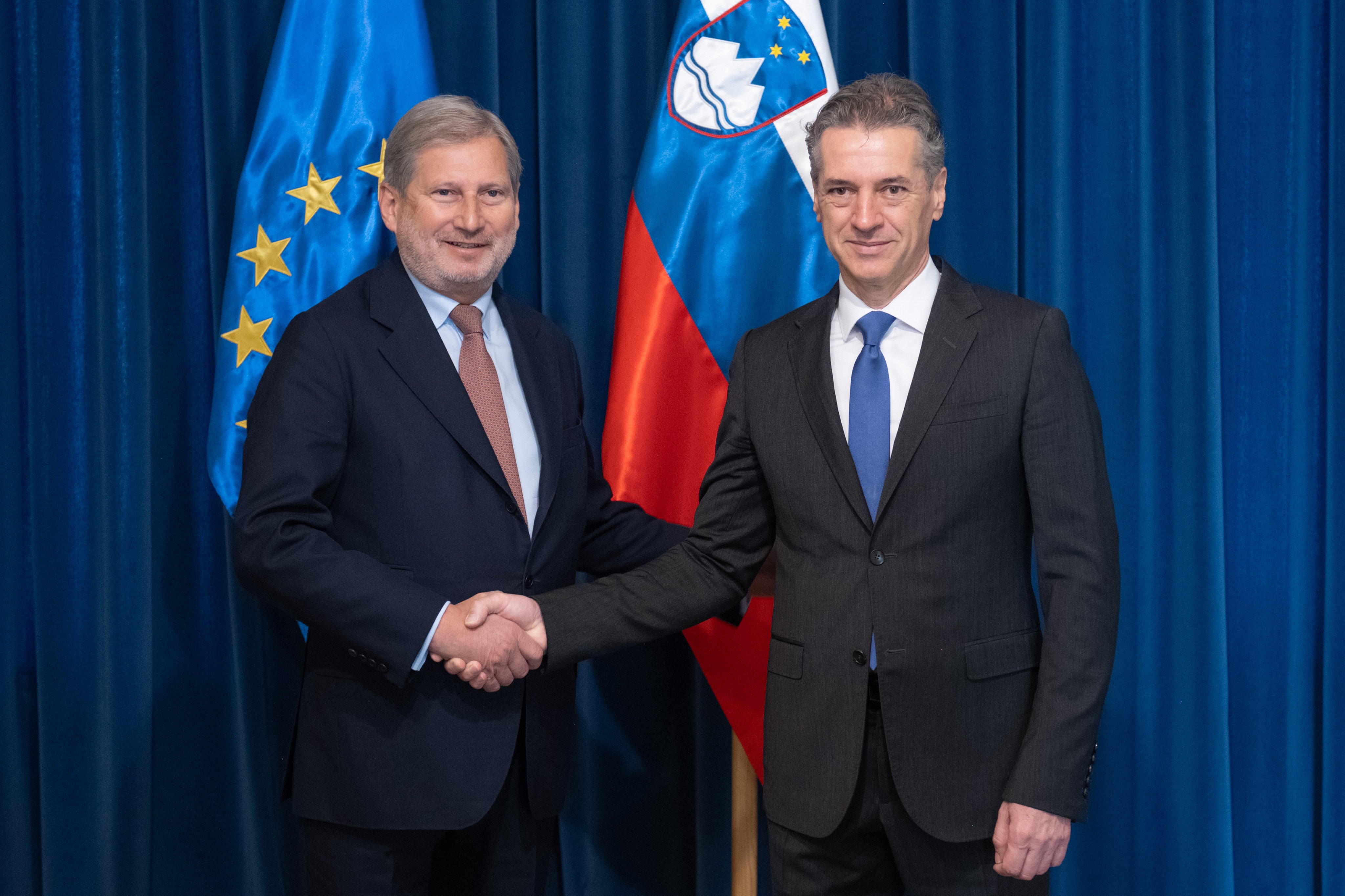 Johannes Hahn,robert golob,komisar,proračun in upravo,eu,obisk,slovenija