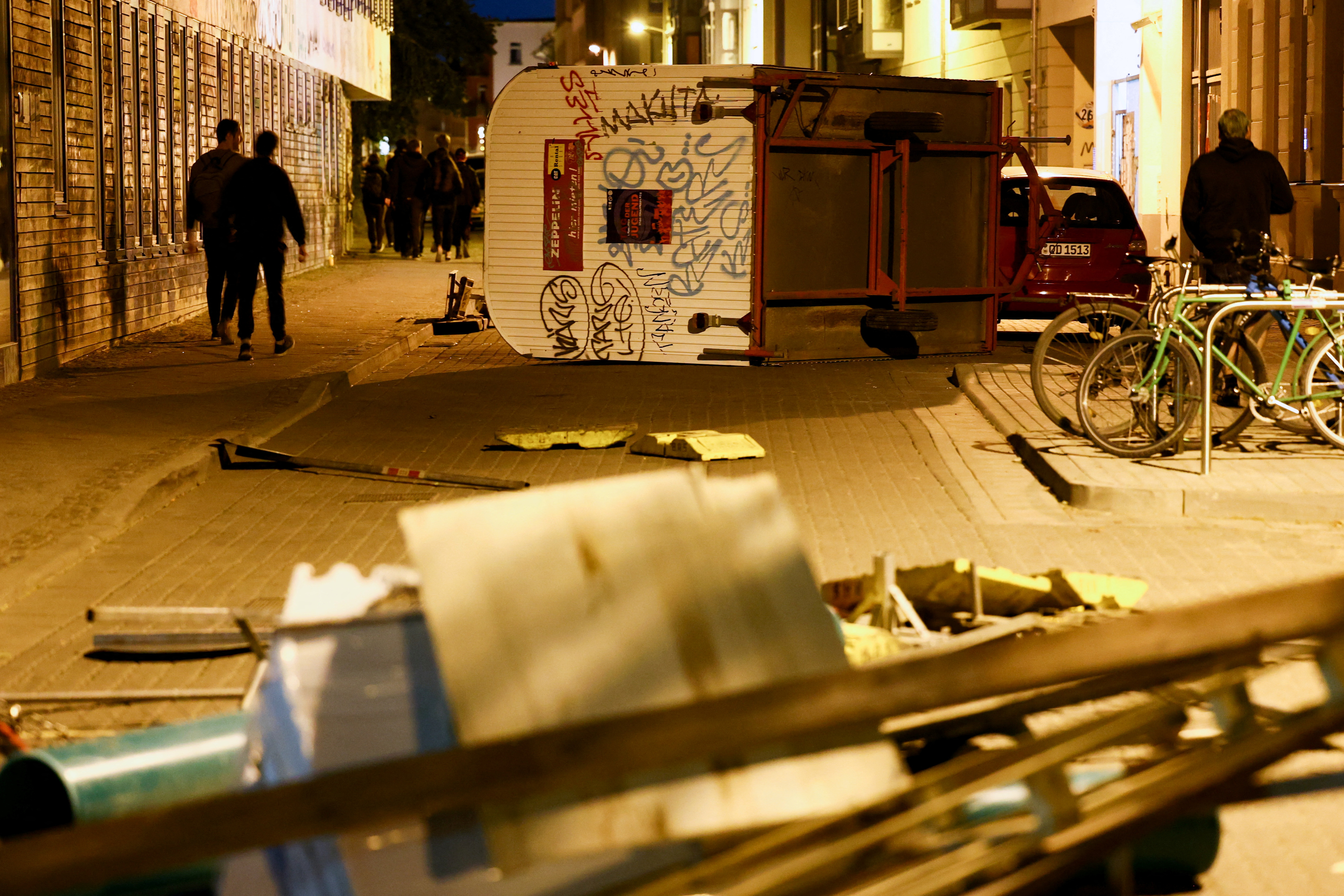 Leipzig, protesti, policija