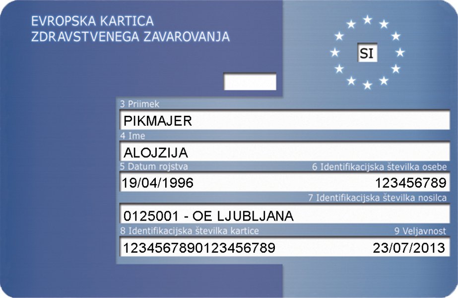 Evropska kartica zdravstvenega zavarovanja, zzzs