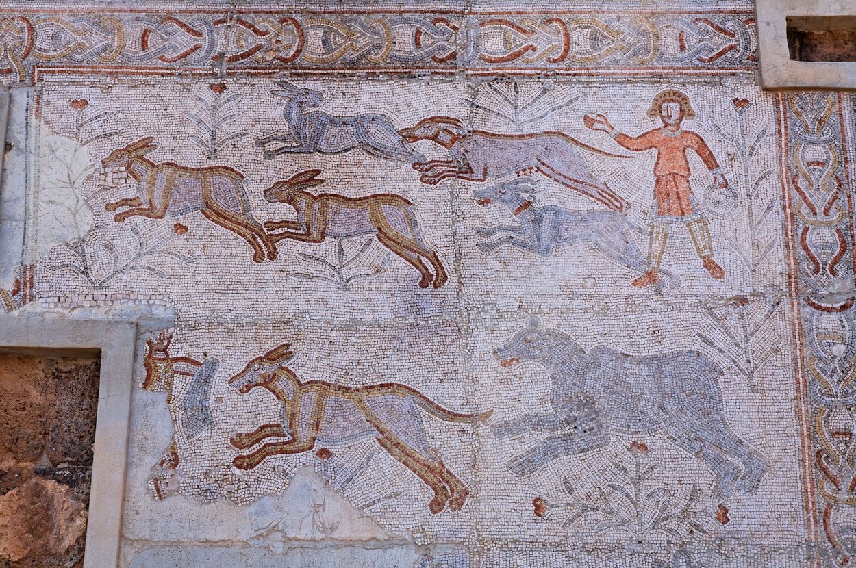 Mozaik iz rimskega gledališča, ki so ga odkrili v sirijskem mestu Bosra. (Foto: PROFIMEDIA)