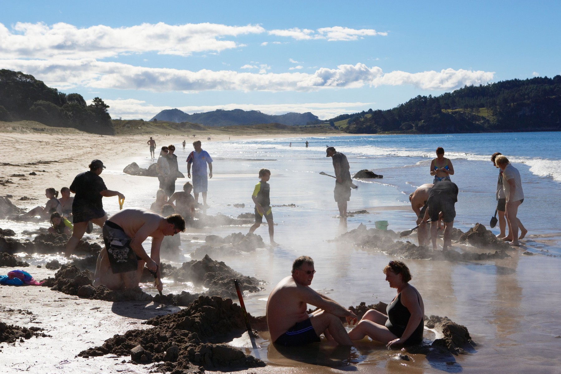 plaža hot water, nova zelandija