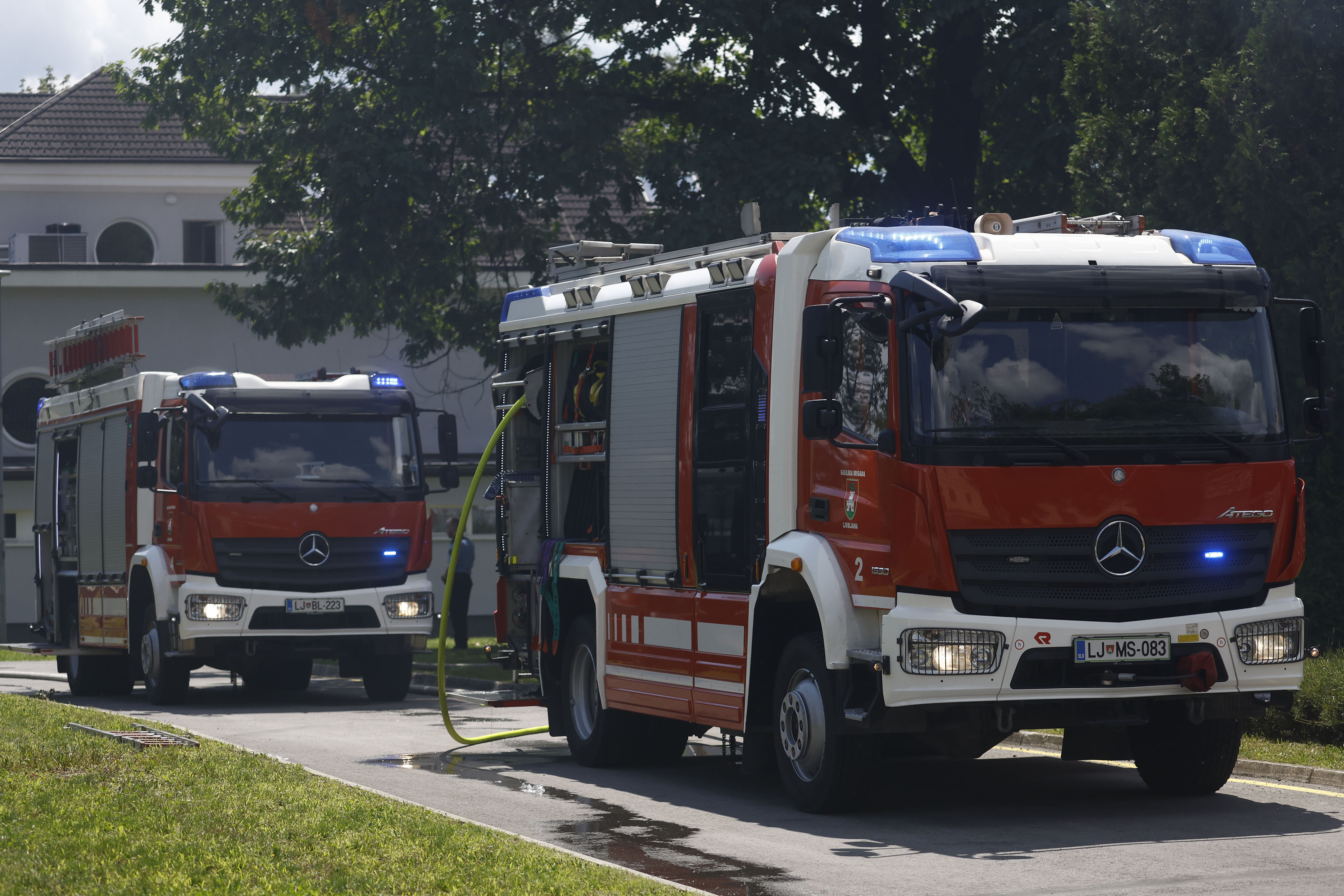Požar na stavbi Psihiatrične klinike Ljubljana (Foto: Borut Živulović/BOBO)