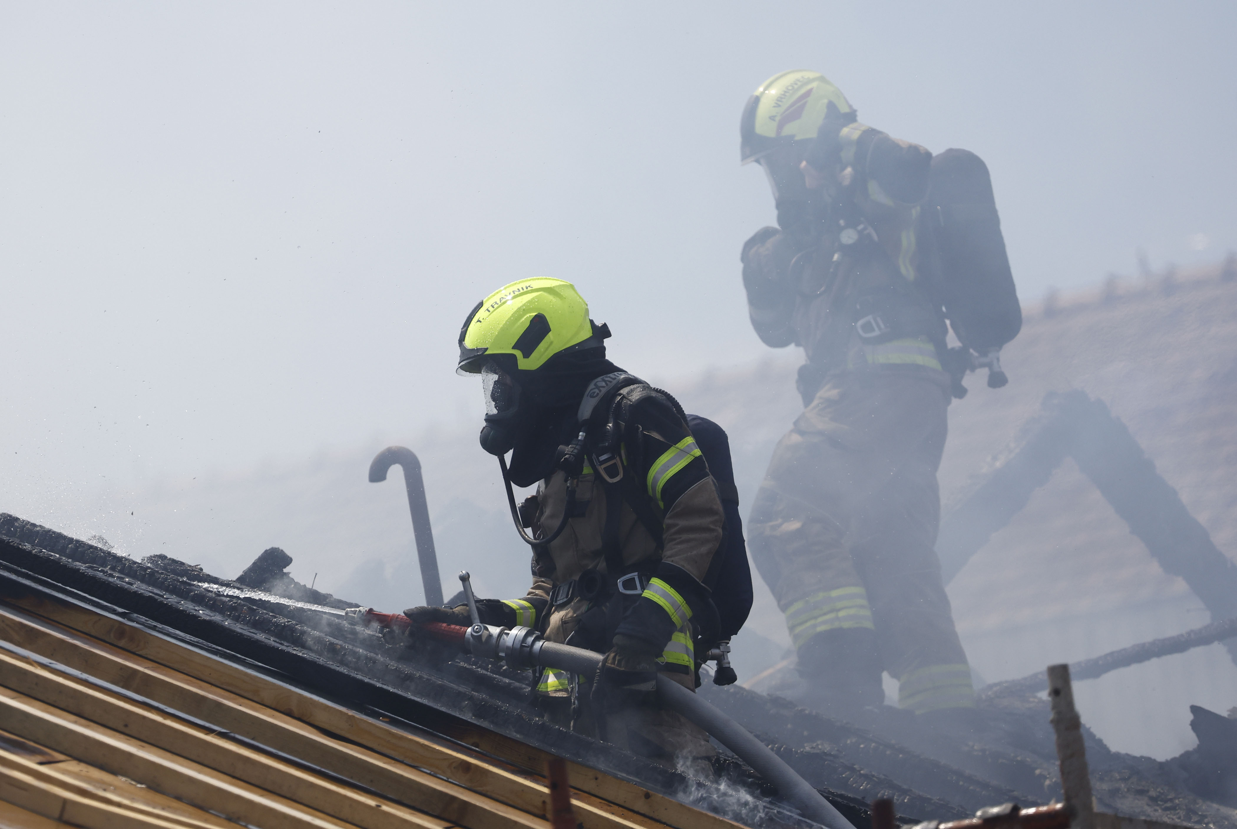 Požar na stavbi Psihiatrične klinike Ljubljana (Foto: Borut Živulović/BOBO)