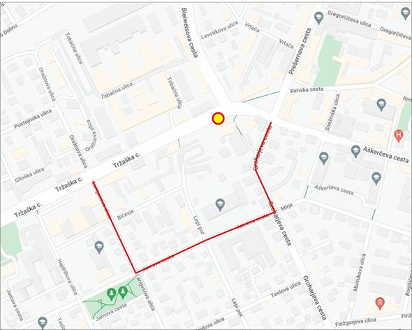 tržaška cesta, zapora