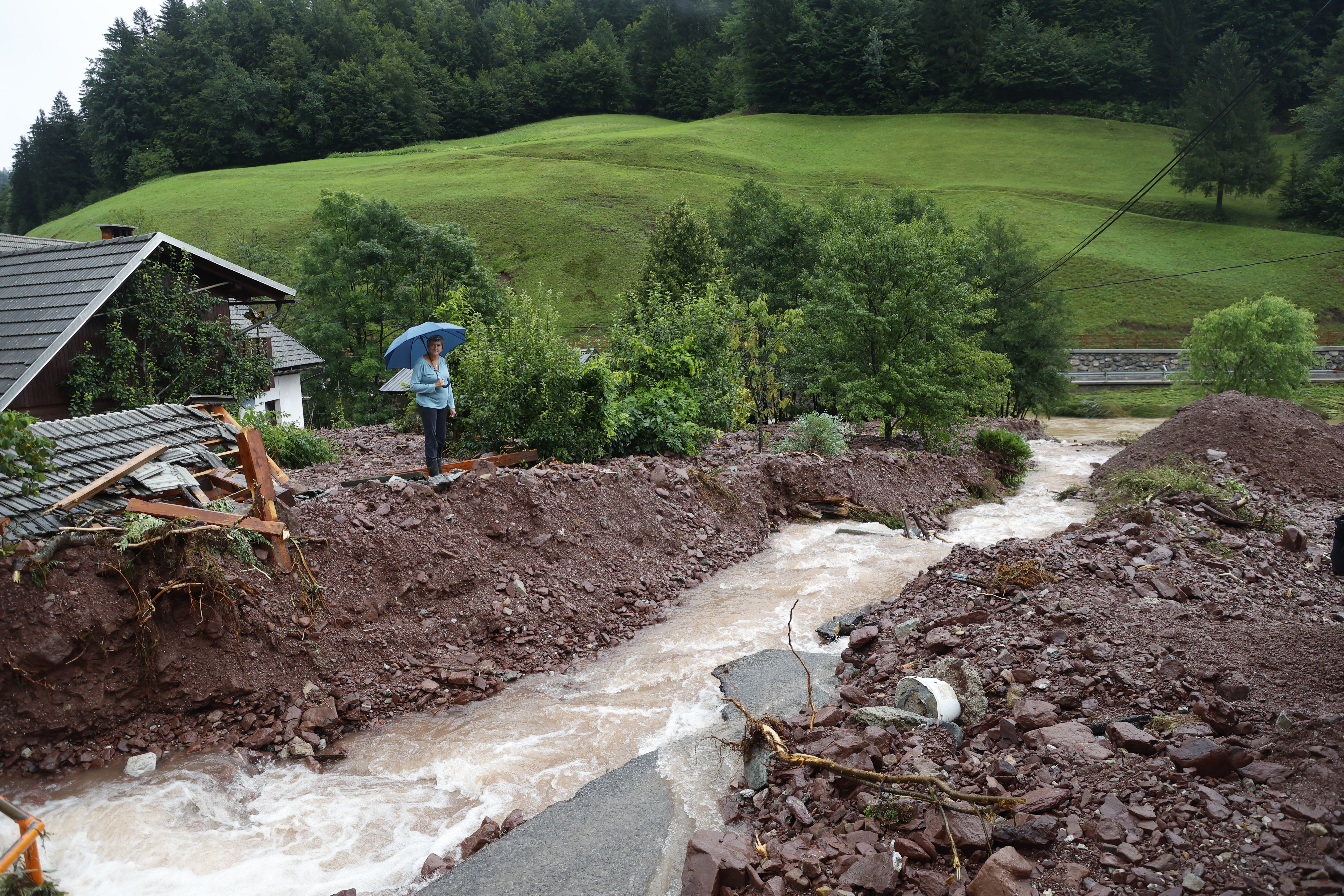 Poplave v Žireh (Borut Živulović /BOBO)