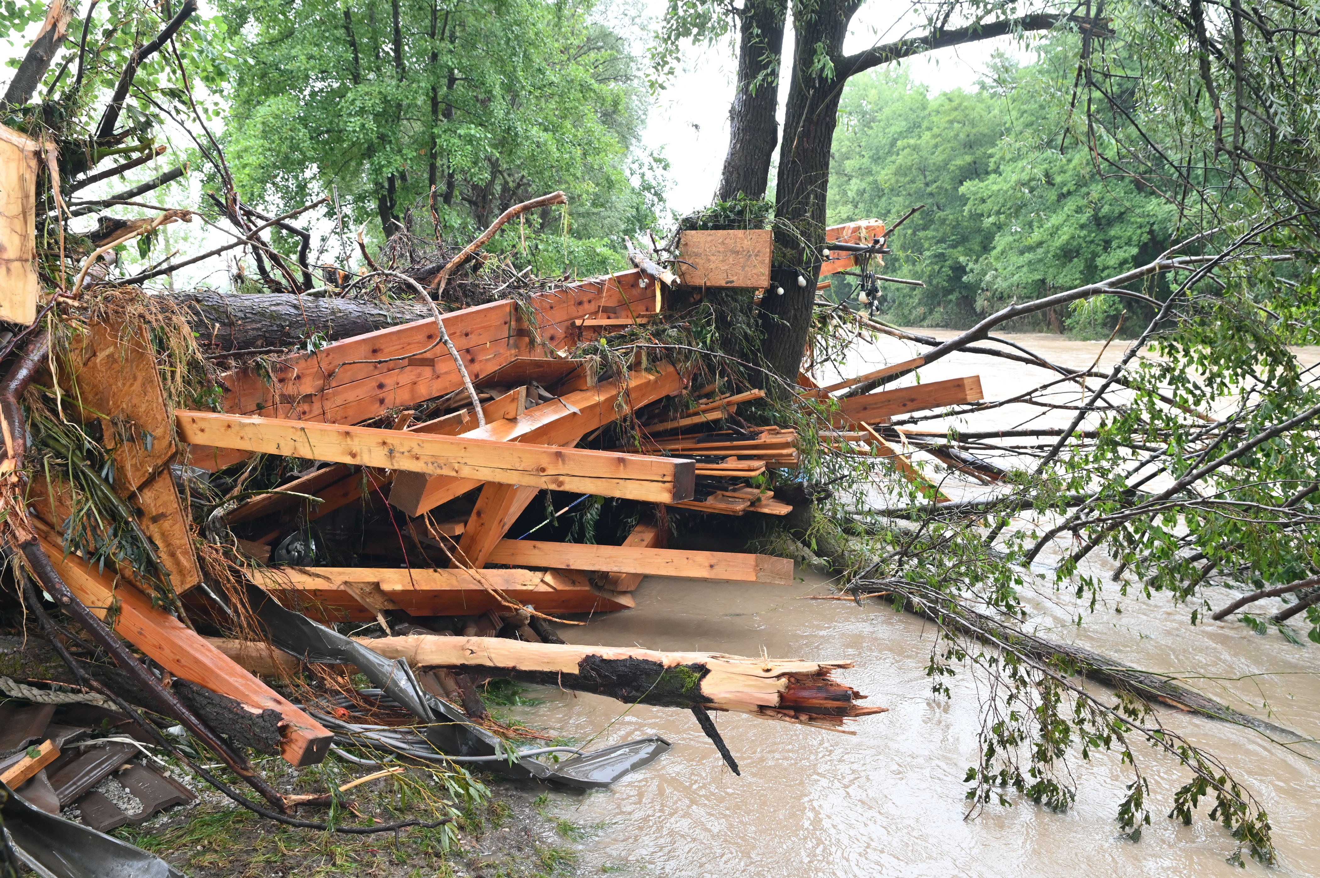 Poplave v naselju Goričane v občini Medvode