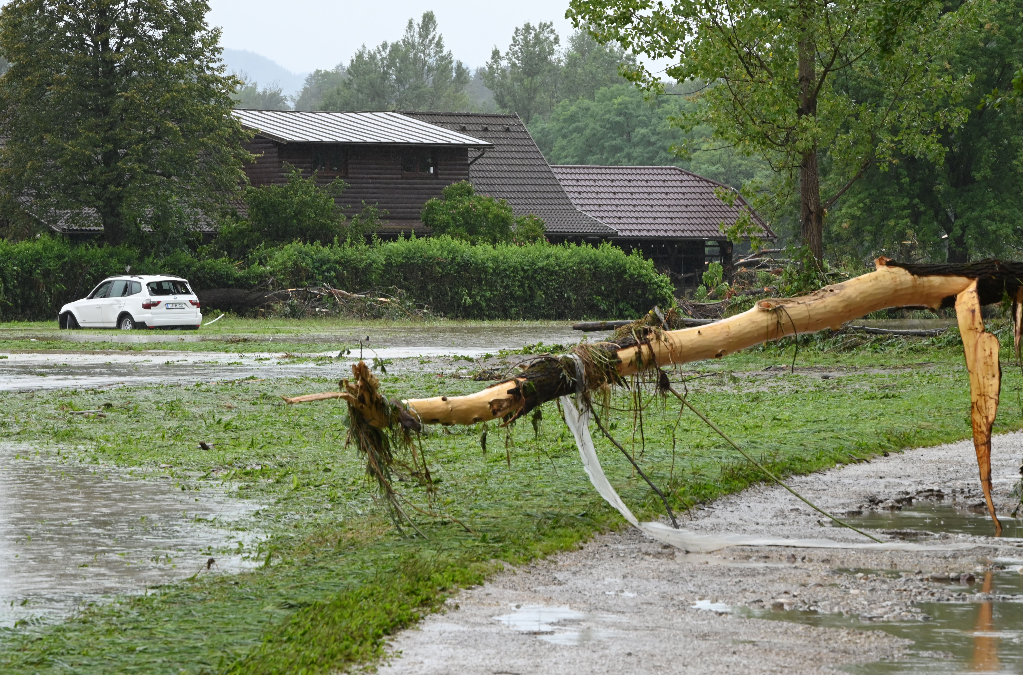 Poplave v naselju Goričane v občini Medvode