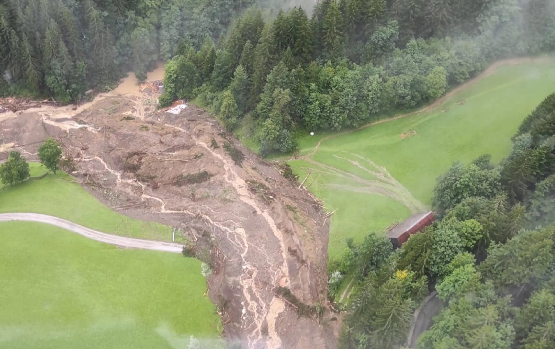 Luče, poplave 2023, poplava, policija, posnetek iz helikopterja