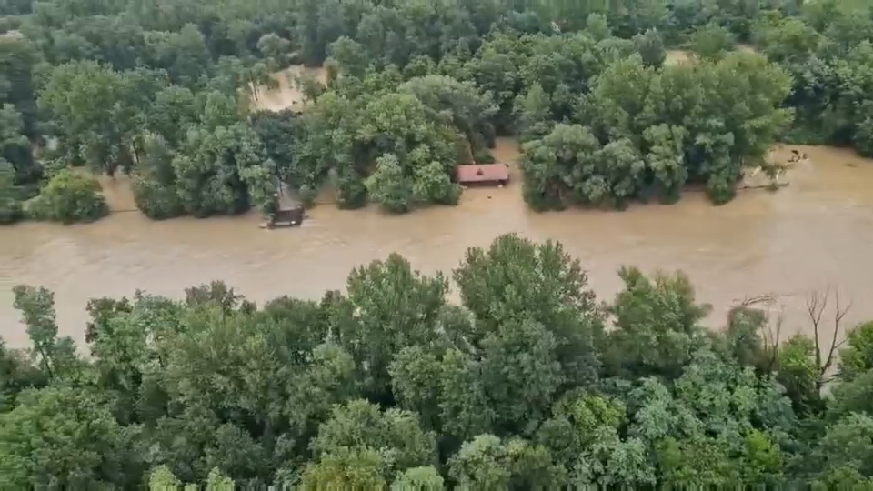 Poplave ob Muri (Foto: Slovenska vojska/zajem zaslona