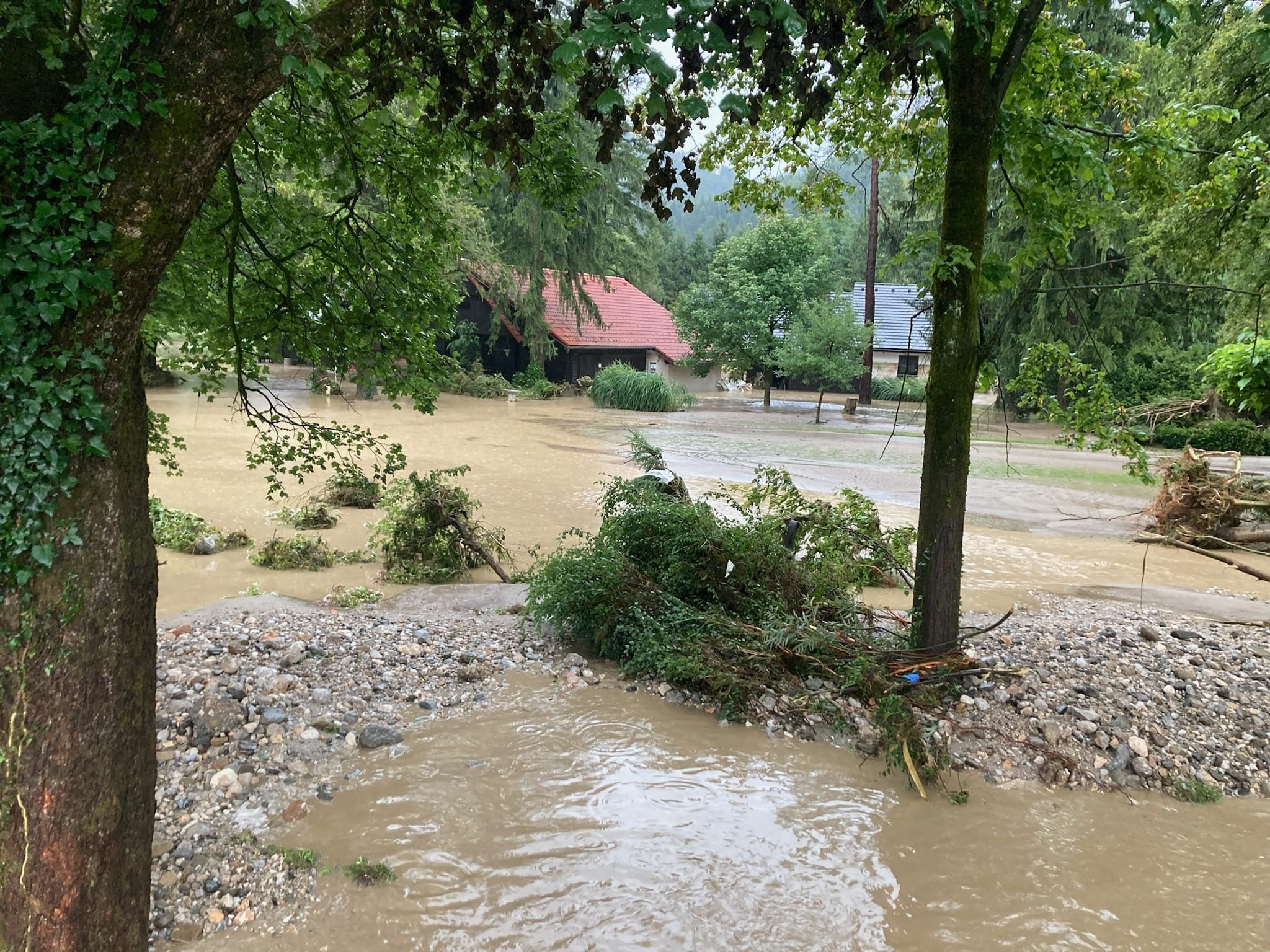 Mozirski gaj, neurje, poplave