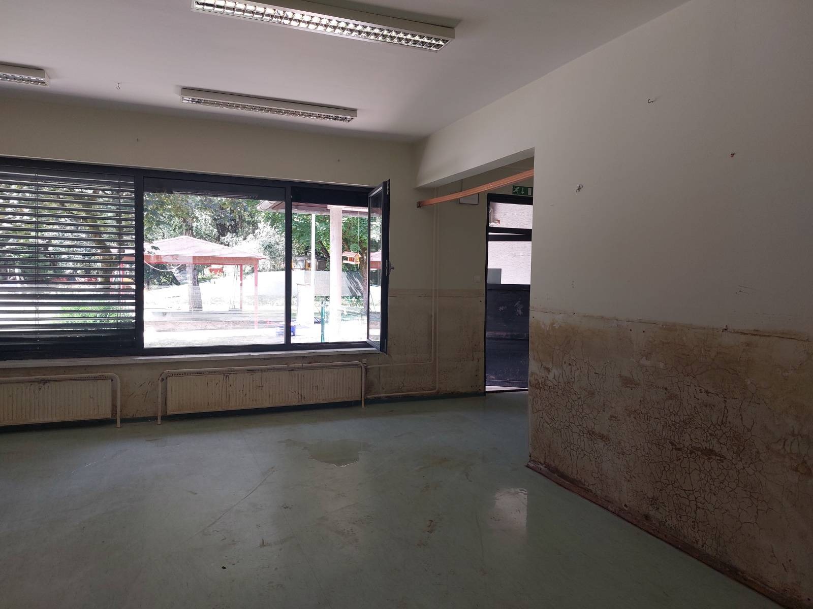 Vrtec v Mengšu nekaj dni po uničujočih poplavah, avgust 2023. Foto: N1