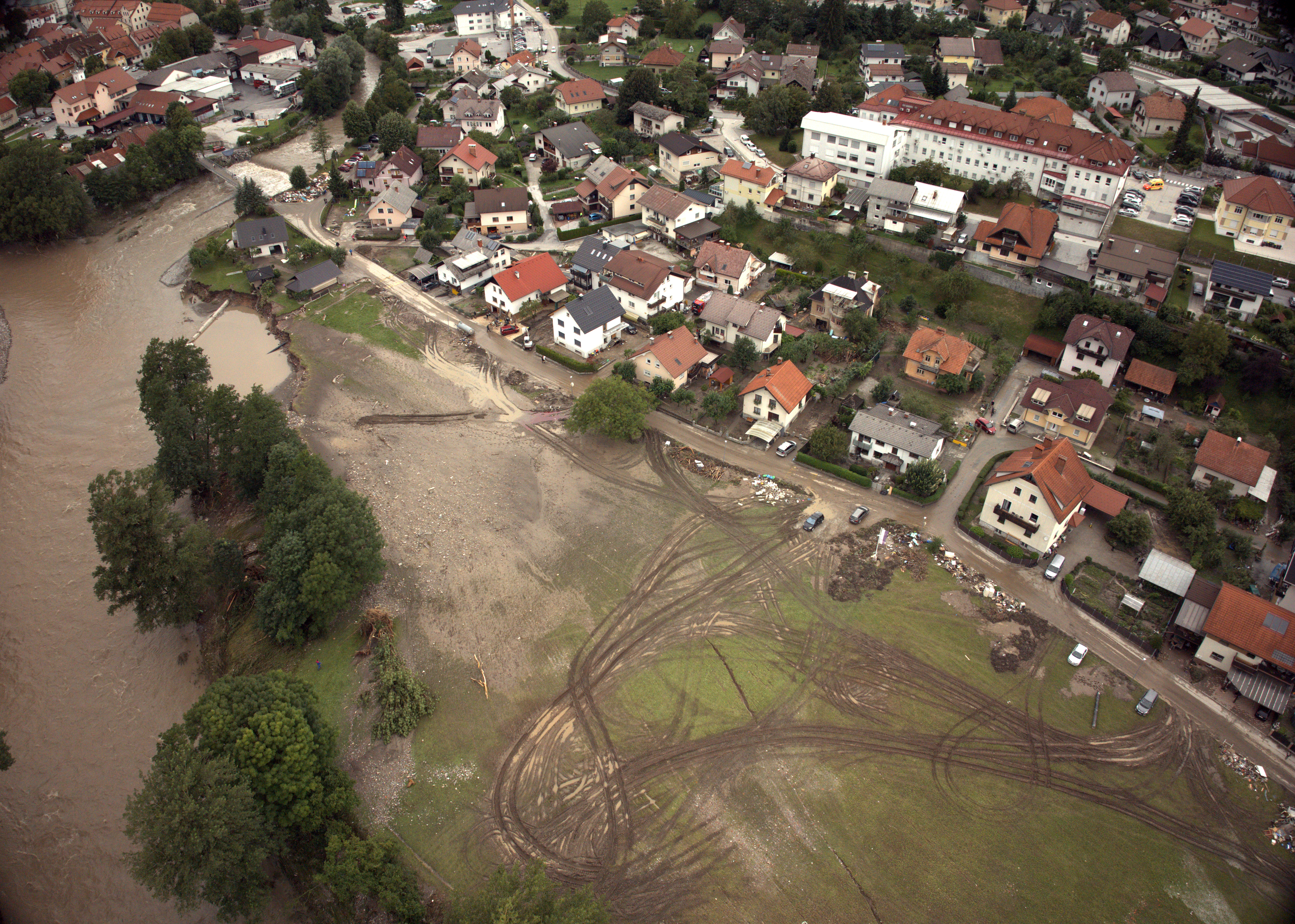 Škofja Loka, poplave, neurja, helikopter