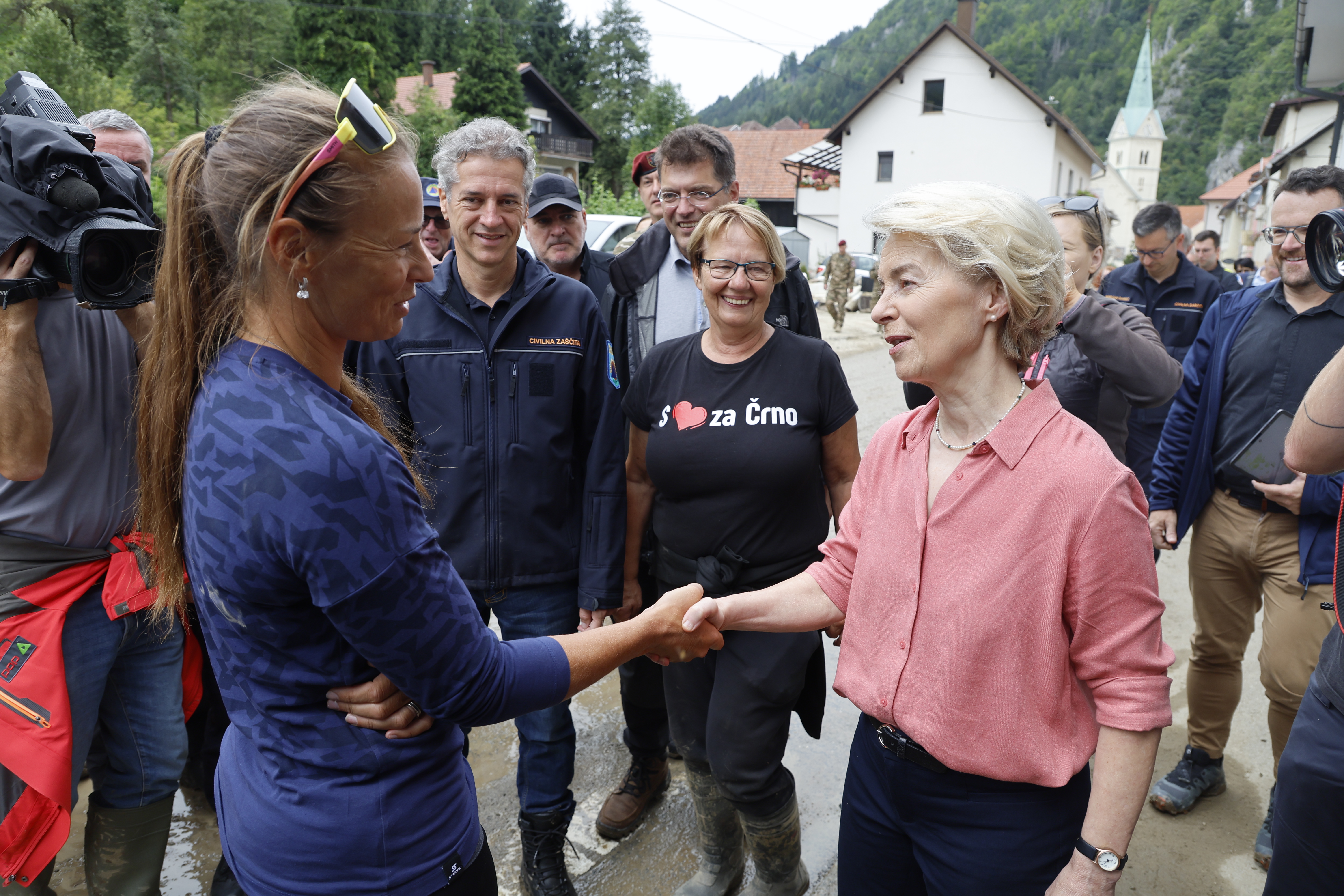 Ursula von der Leyen, Tina Maze, Črna na Koroškem poplave 2023