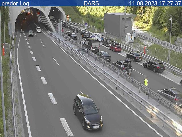 zastoj pred predorom Log na podravski avtocesti