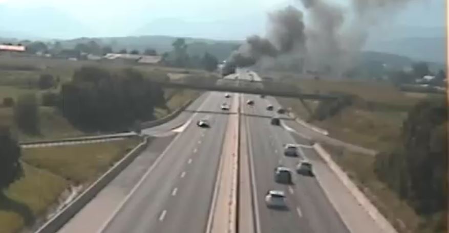 štajerska avtocesta, goreče vozilo