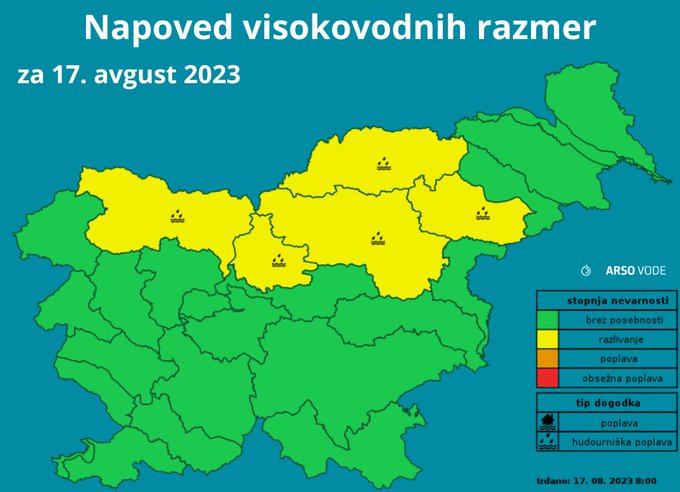 hidrološko opozorilo, arso,