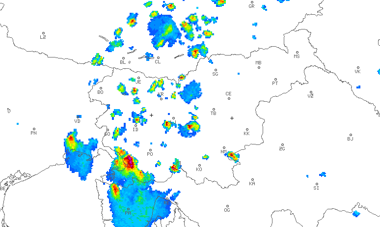 radarska slika padavin, arso