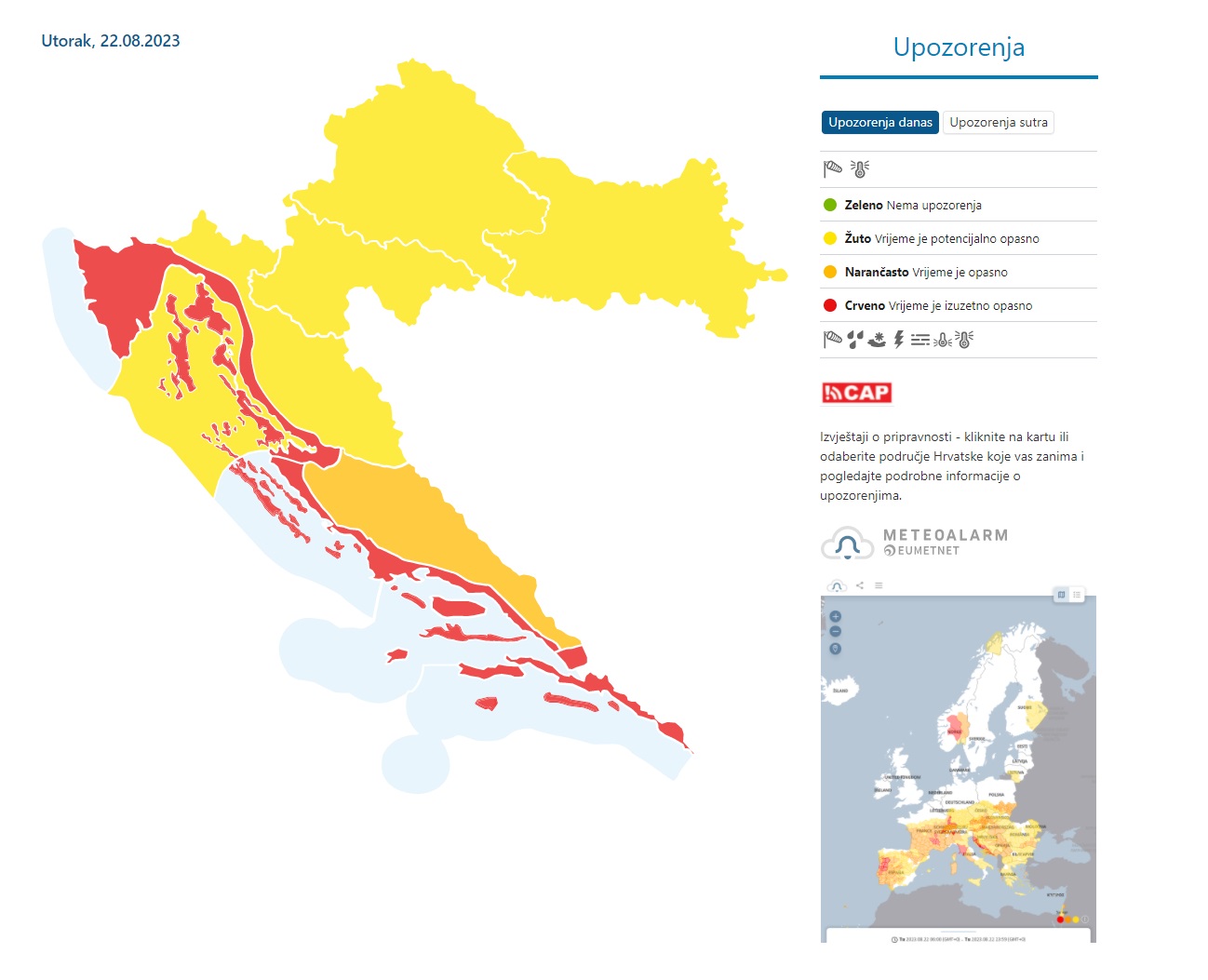 vročina na hrvaškem
