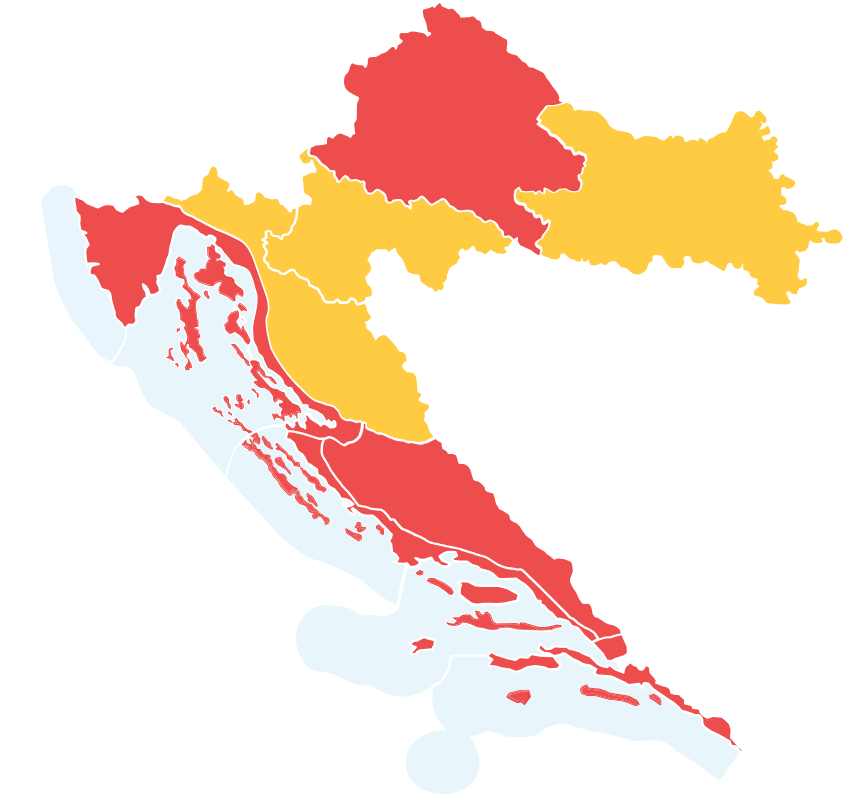 rdeče opozorilo na hrvaškem