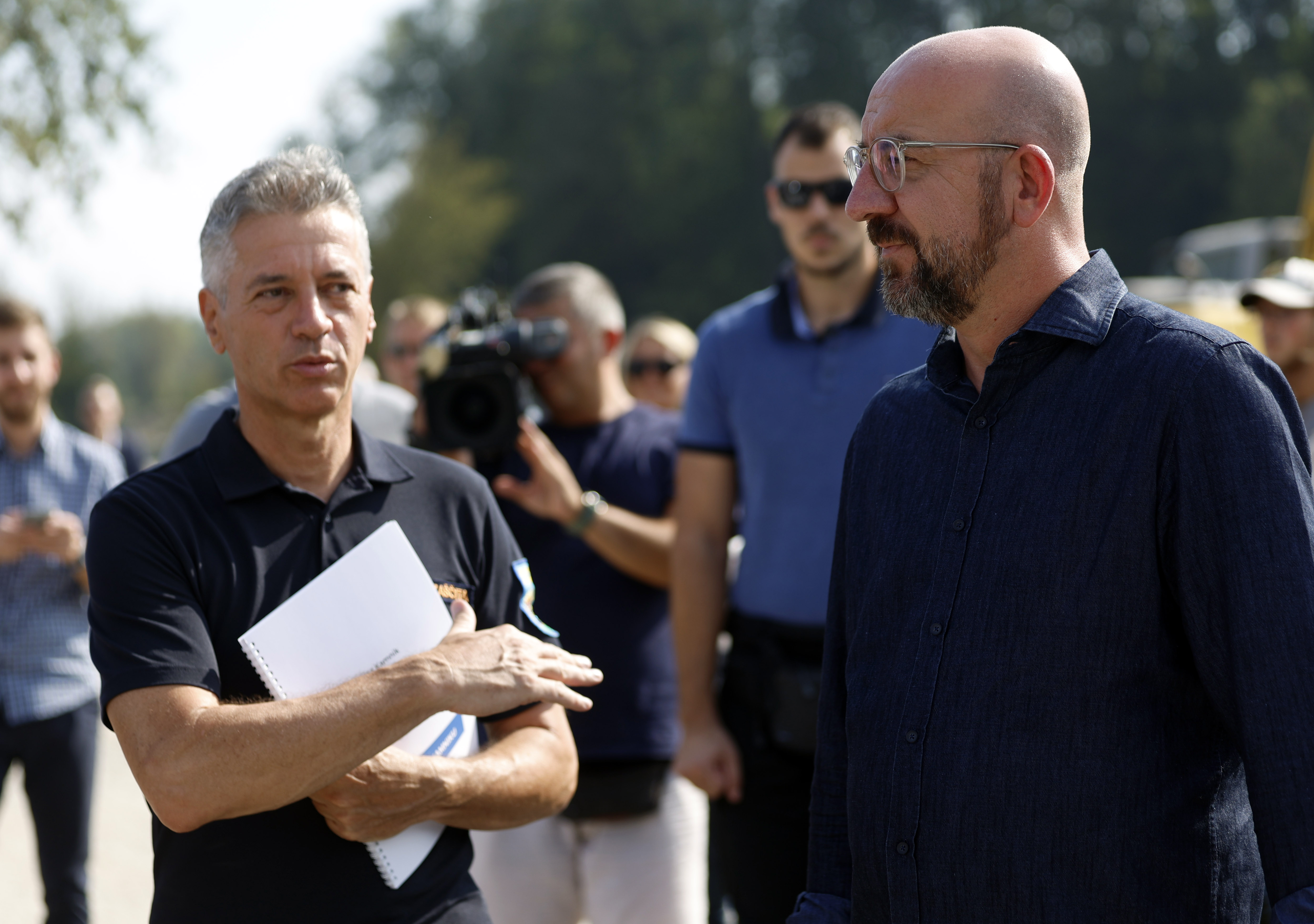 Robert Golob in Charles Michel v Kamniku avgusta 2023. Foto: BOBO