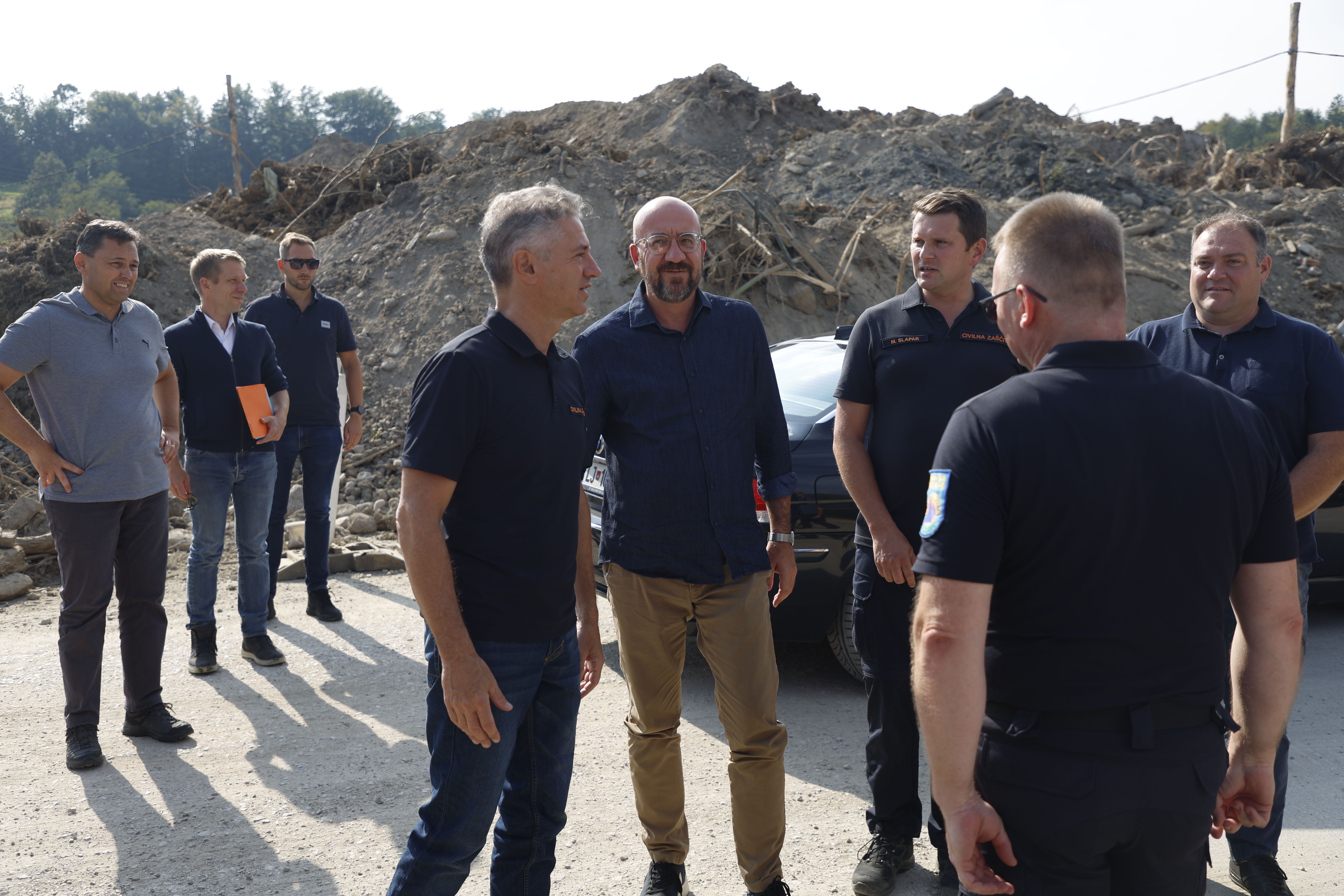 Robert Golob in Charles Michel v Kamniku avgusta 2023. Foto: BOBO