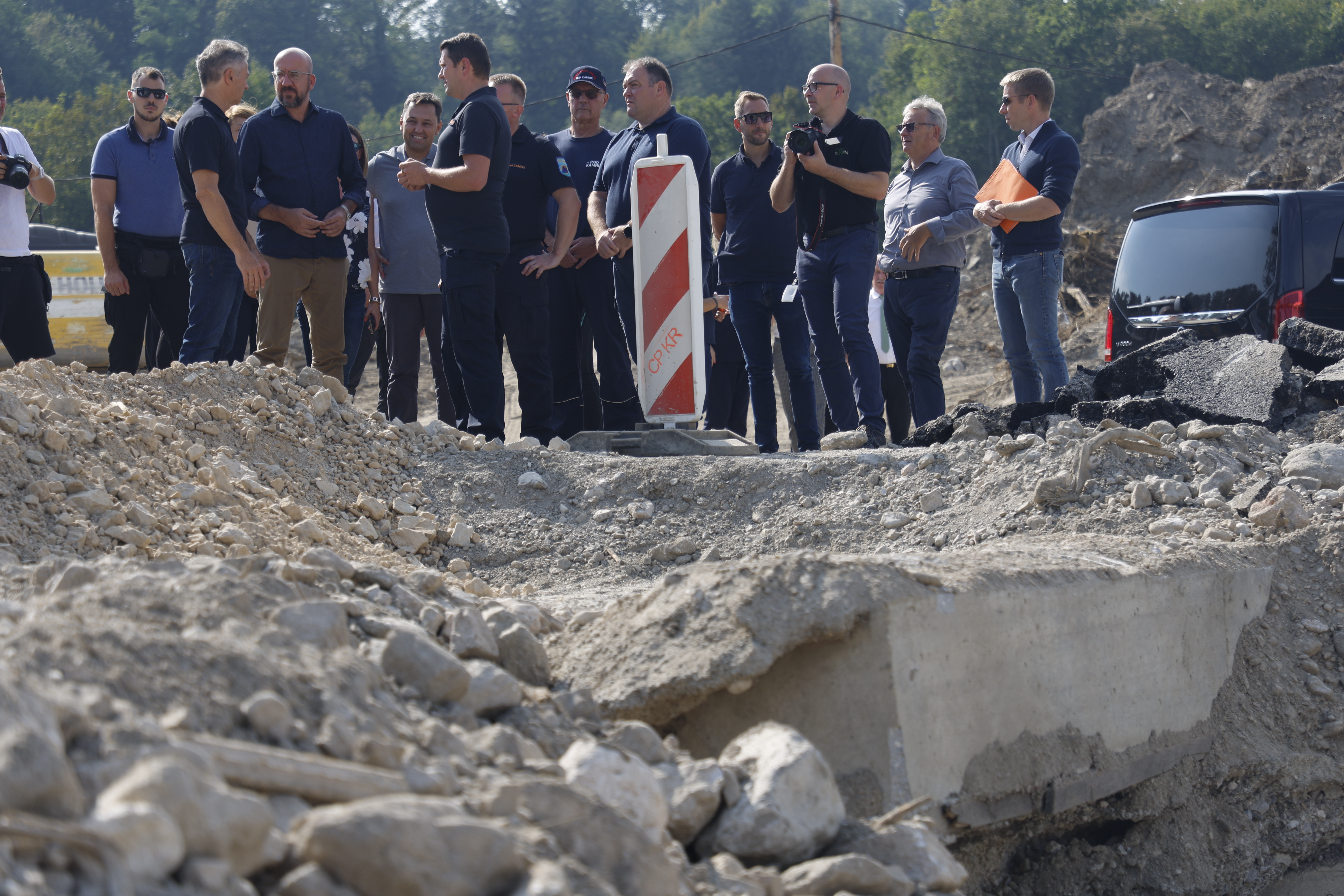 Robert Golob in Charles Michel v Kamniku avgusta 2023. Foto: BOBO