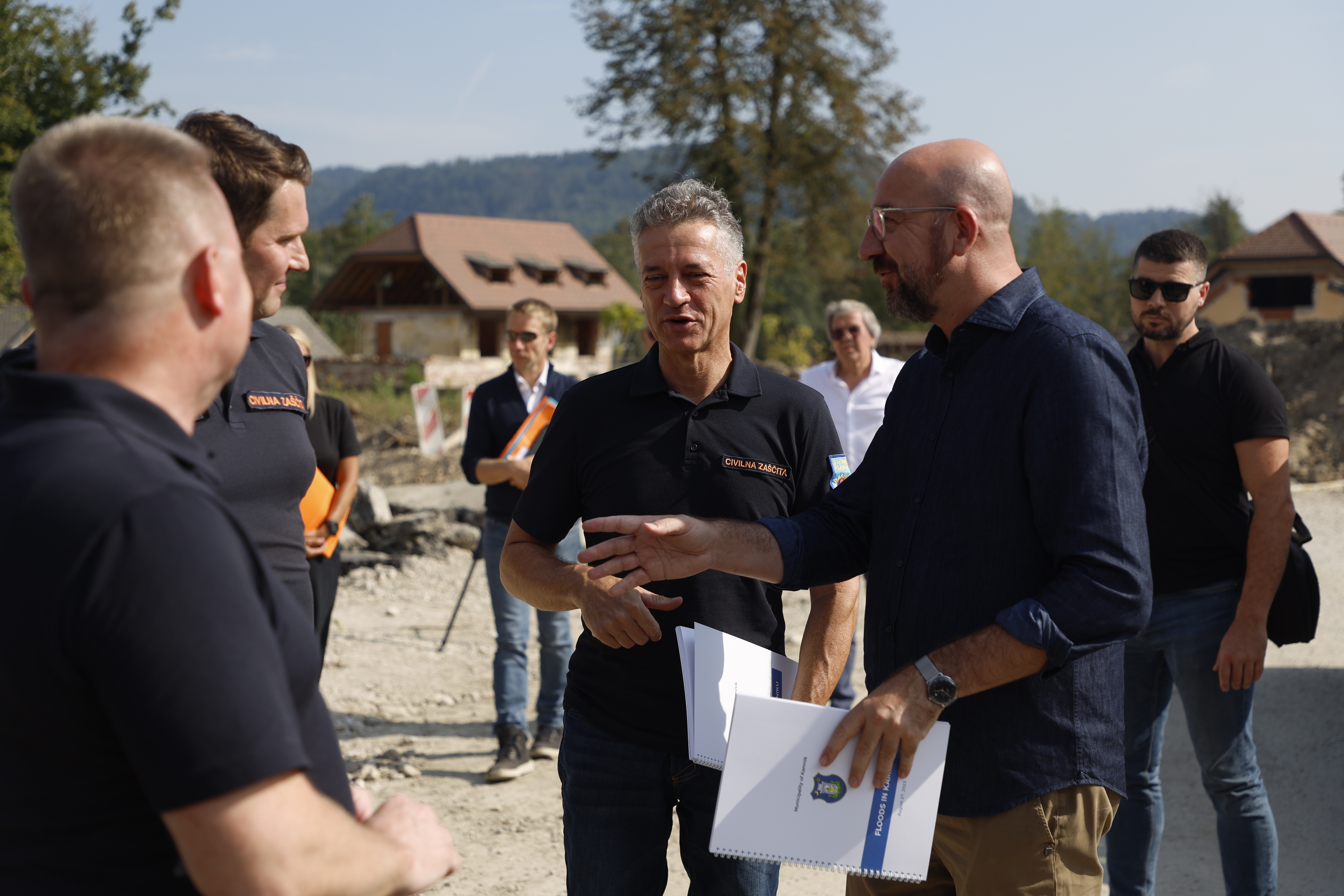 Robert Golob, Charles Michel, Kamnik, poplave