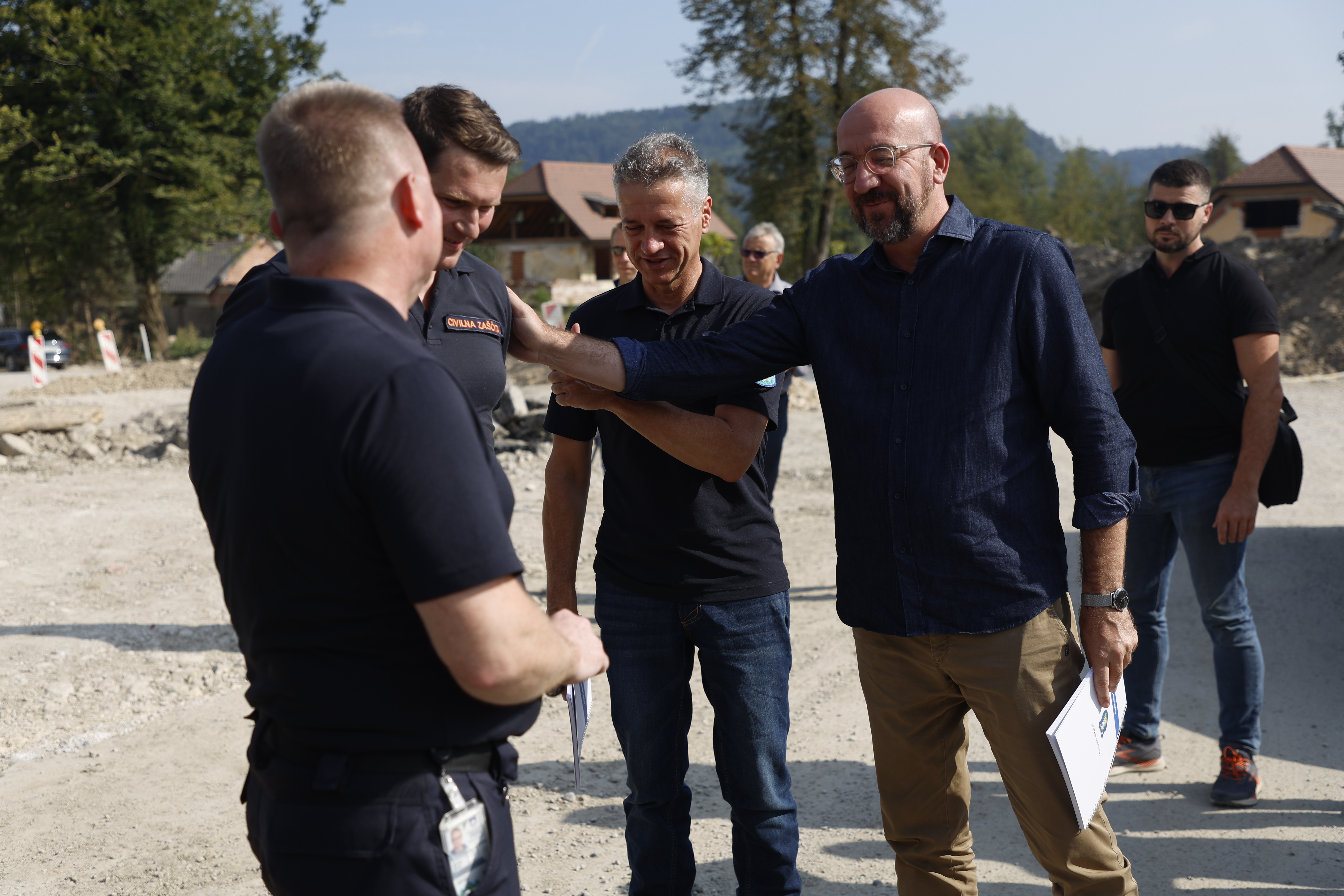 Robert Golob, Charles Michel, Kamnik, poplave