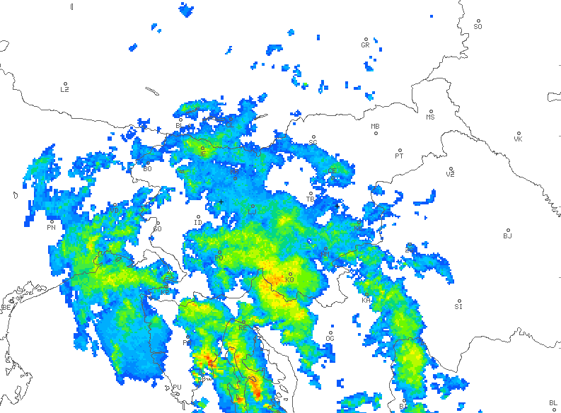 Radarska slika padavin