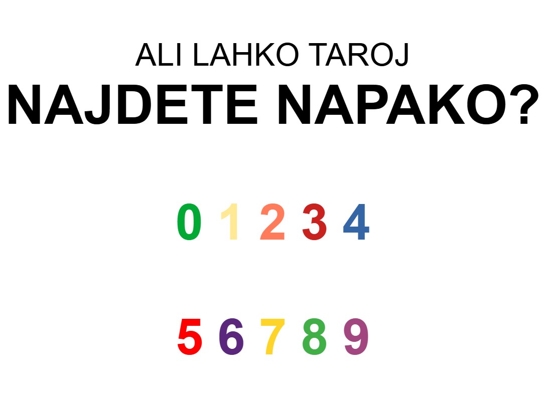 napaka, test, opazovanje, številke, črke