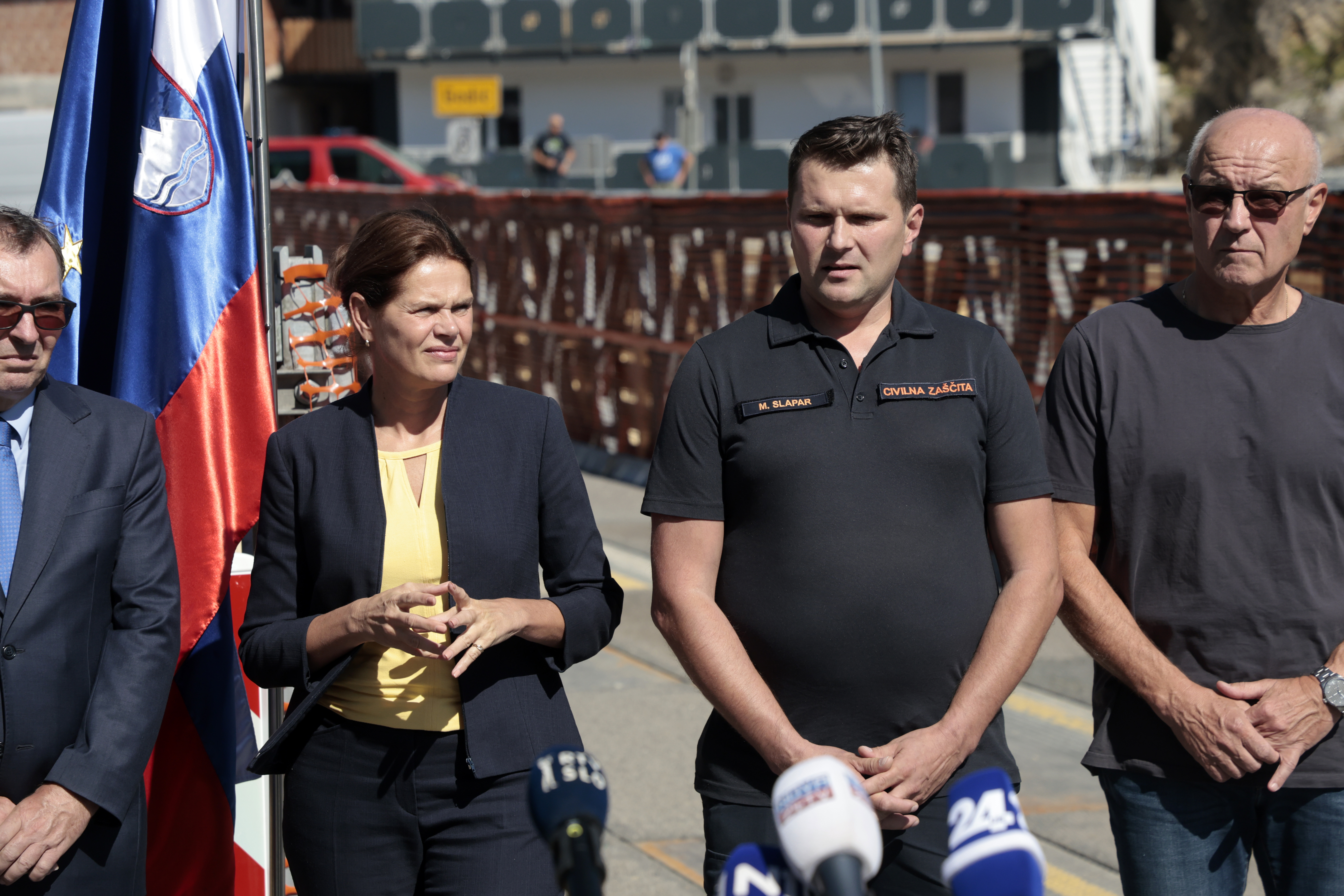 Otvoritev začasnega mostu v Stahovici. (Foto:  Borut Živulović/BOBO)