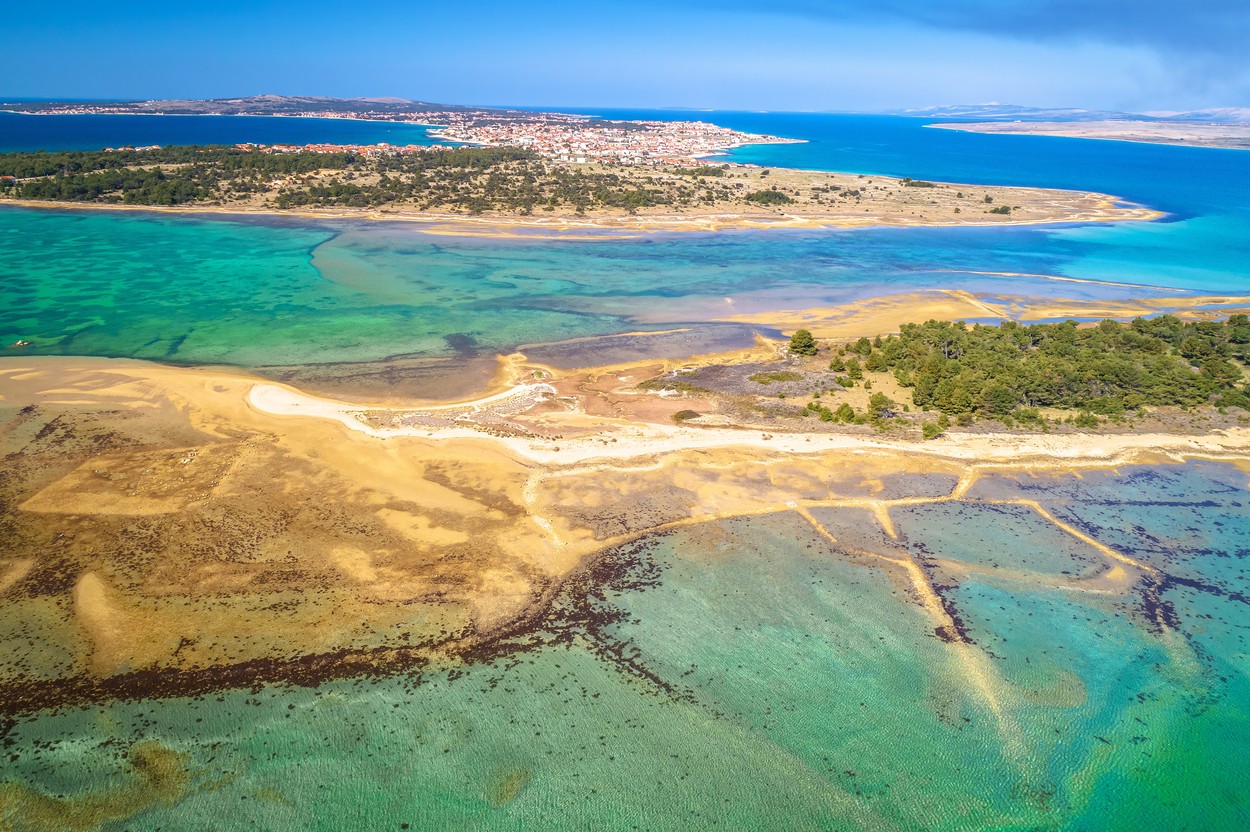 Island of Vir archipelago aerial panoramic view