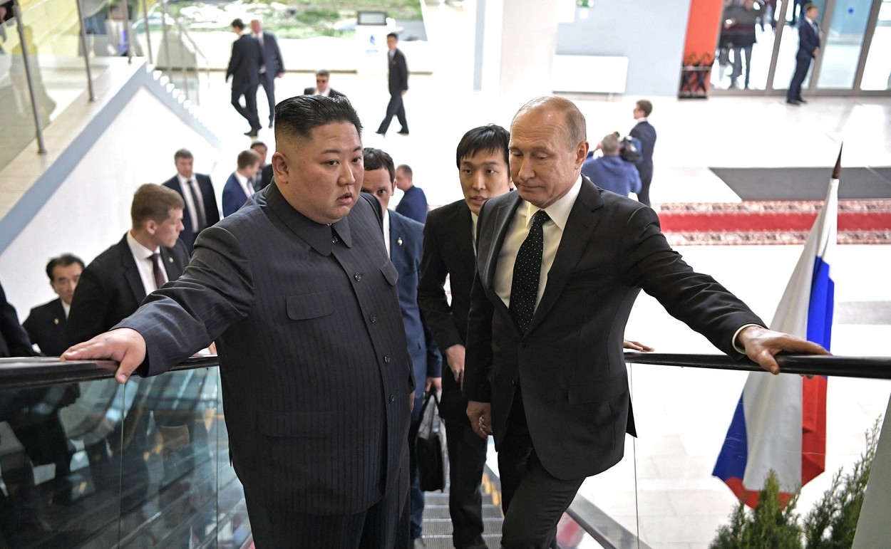 Kim Džong Un na srečanju z Vladimirjem Putinom leta 2019.