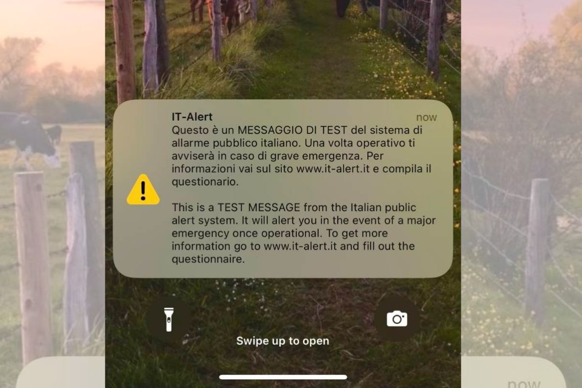 opozorilo, italijansko