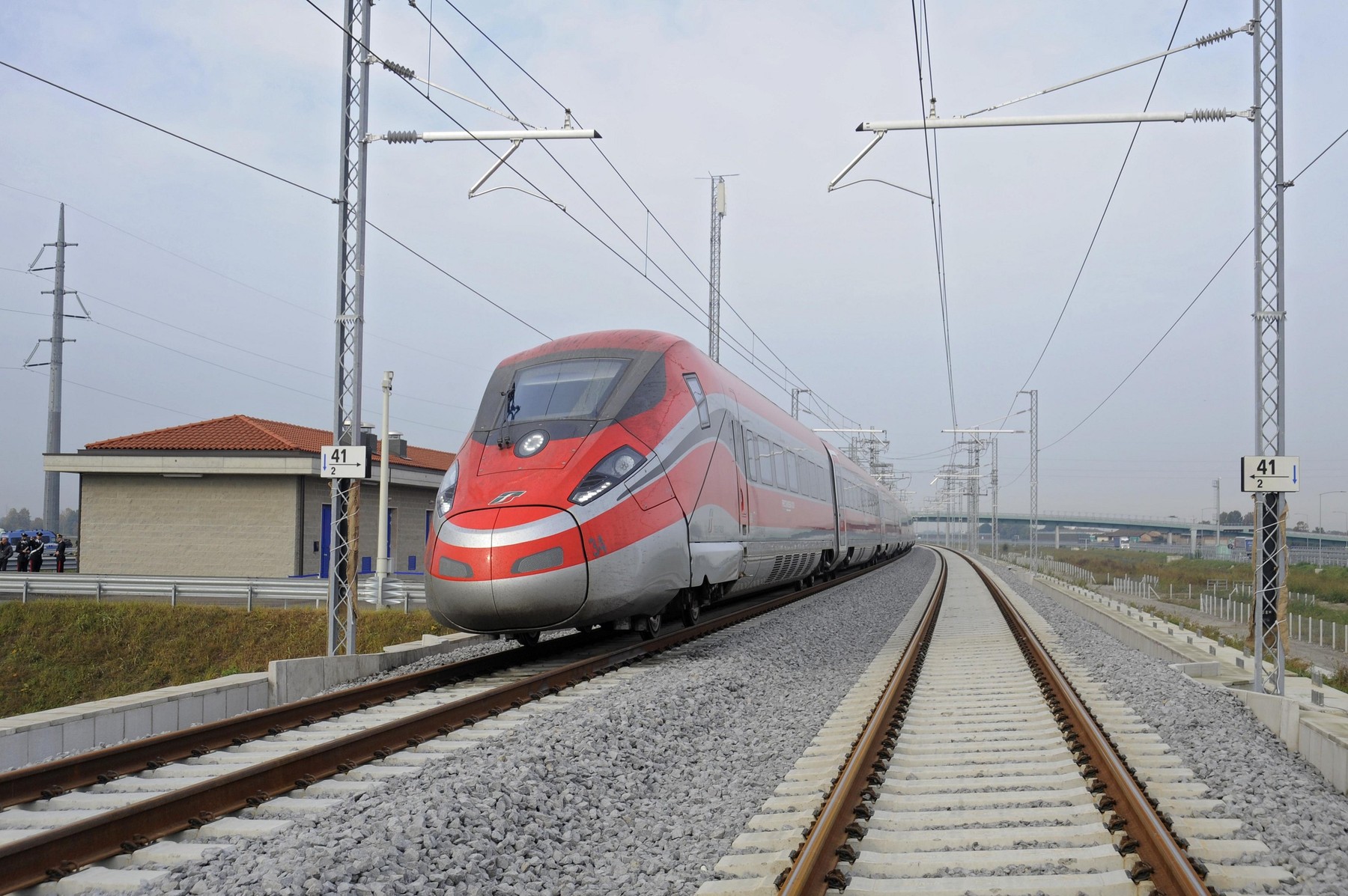 FS (Ferrovie dello Stato, Italian State Railways), high-speed train ETR 1000 Eurostar Frecciarossa