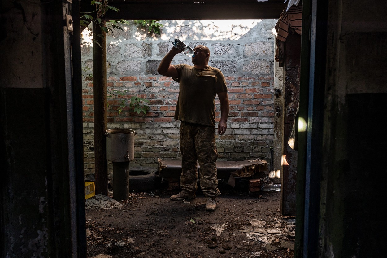 Ukrajinski vojaki v vasi Kliščivka.