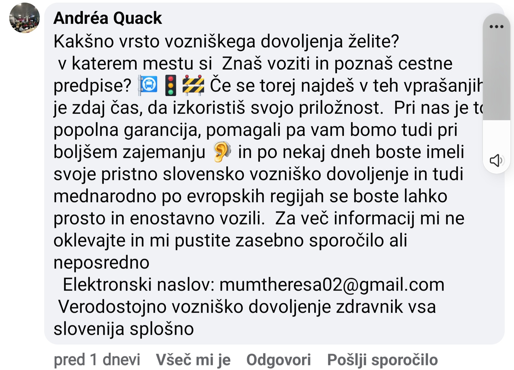 vozniško dovoljenje