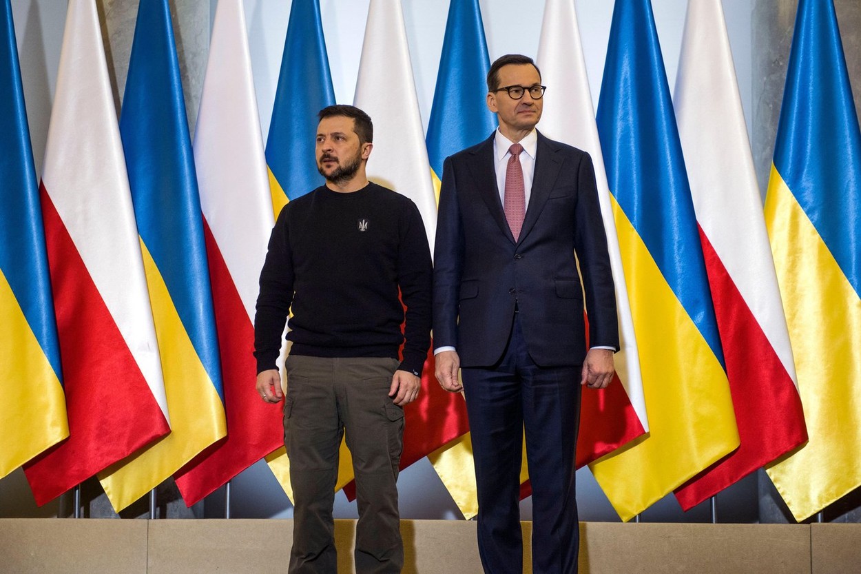 Volodimir Zelenski in Mateusz Morawiecki