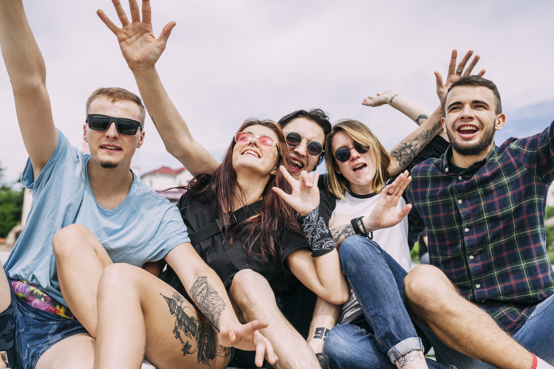 prijatelji, sreča, veselje