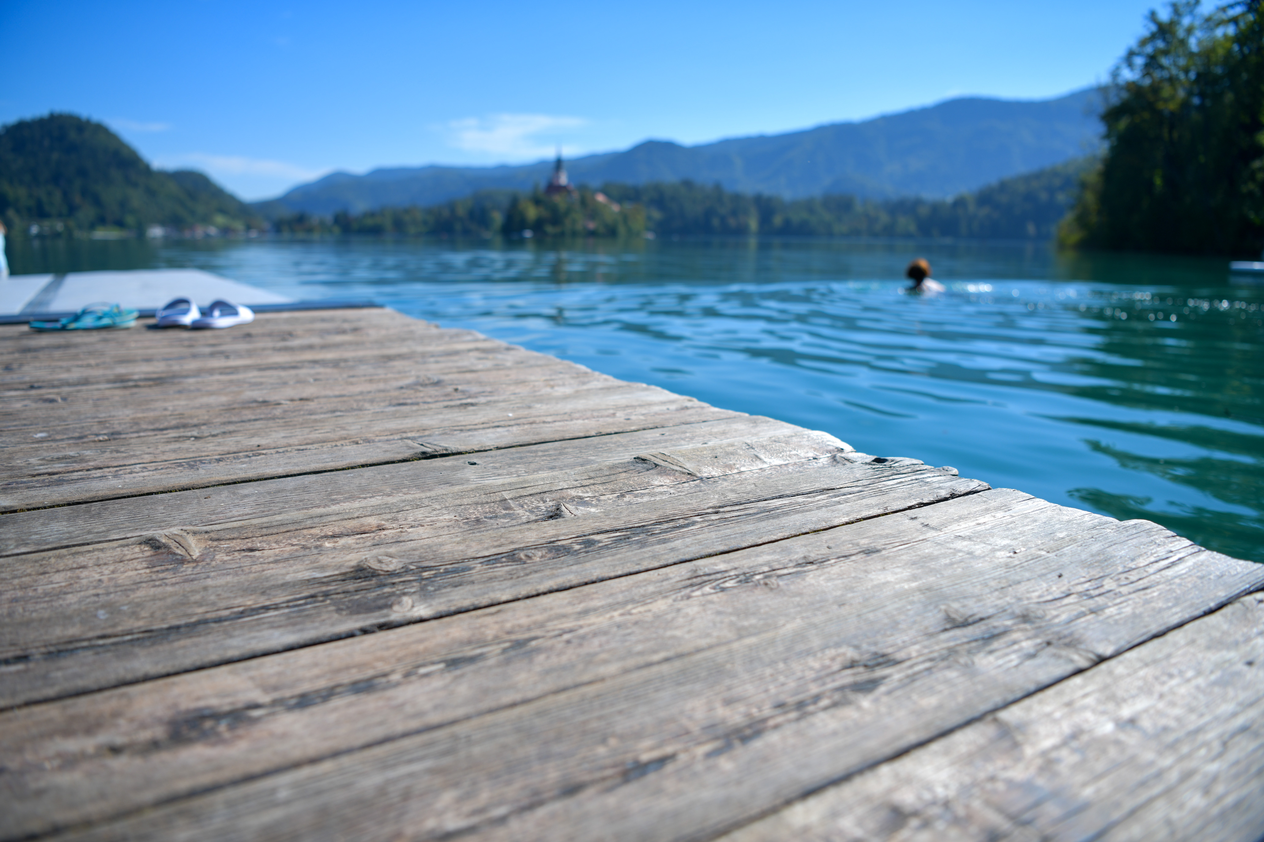 bled, mala zaka, kopališče, pomol