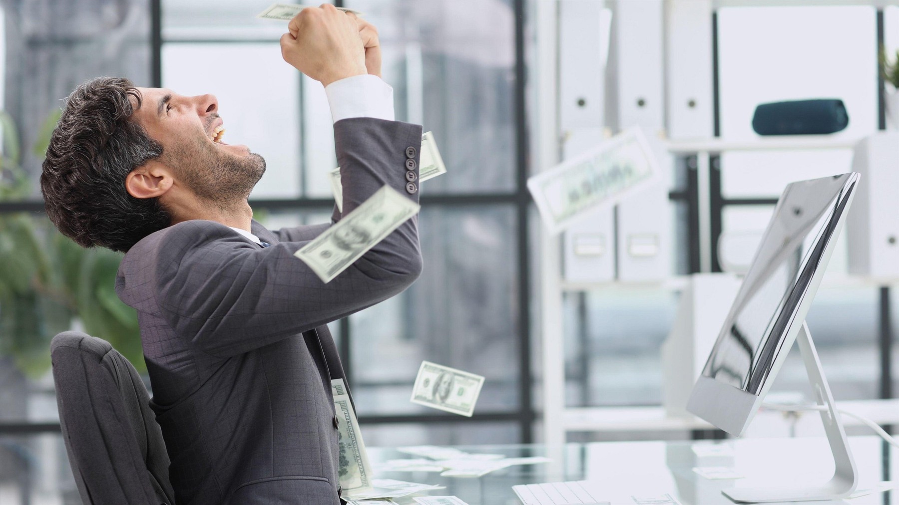 denar, sreča, moški, poslovnež