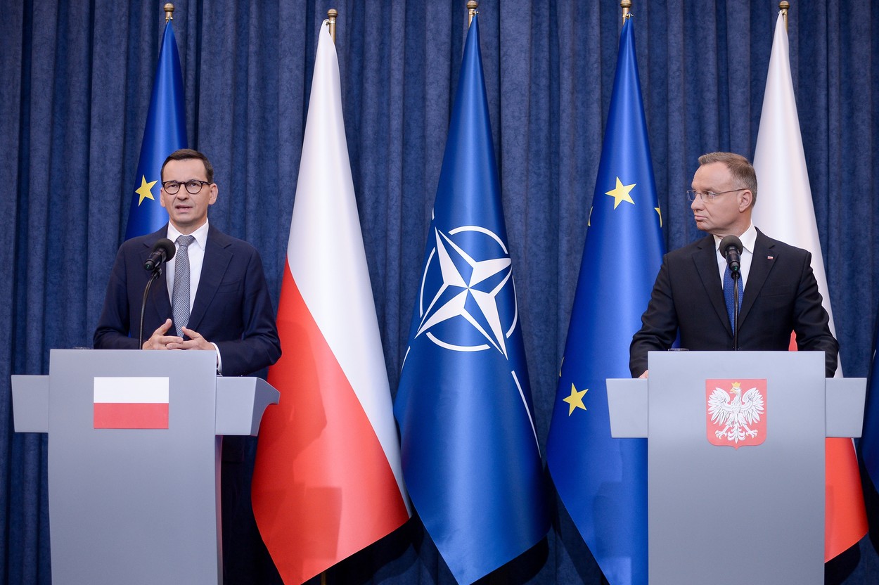 Poljski predsednik in premier Andrzej Duda in Mateusz Morawiecki