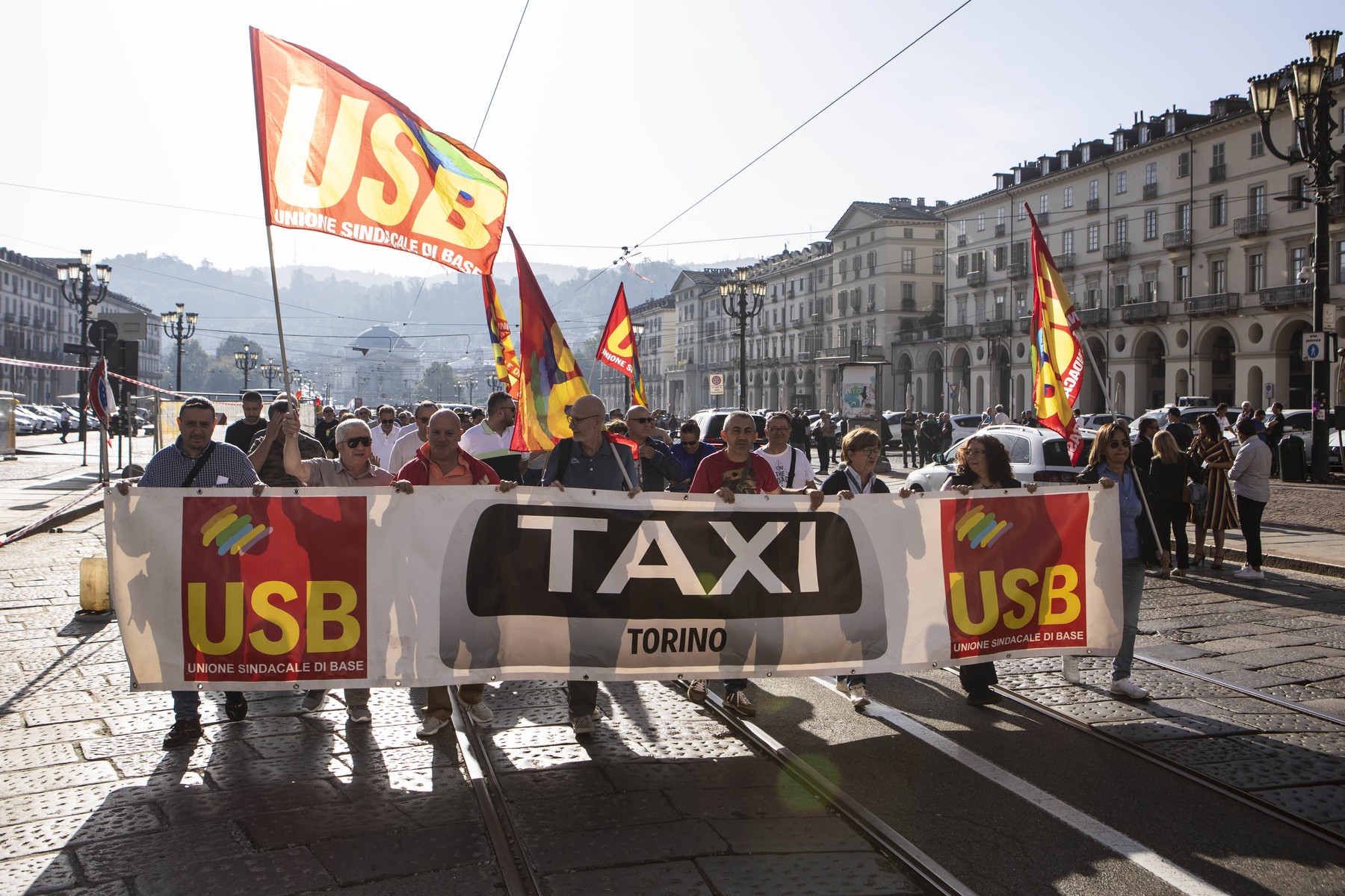 Torino, Italija, taksisti, stavka