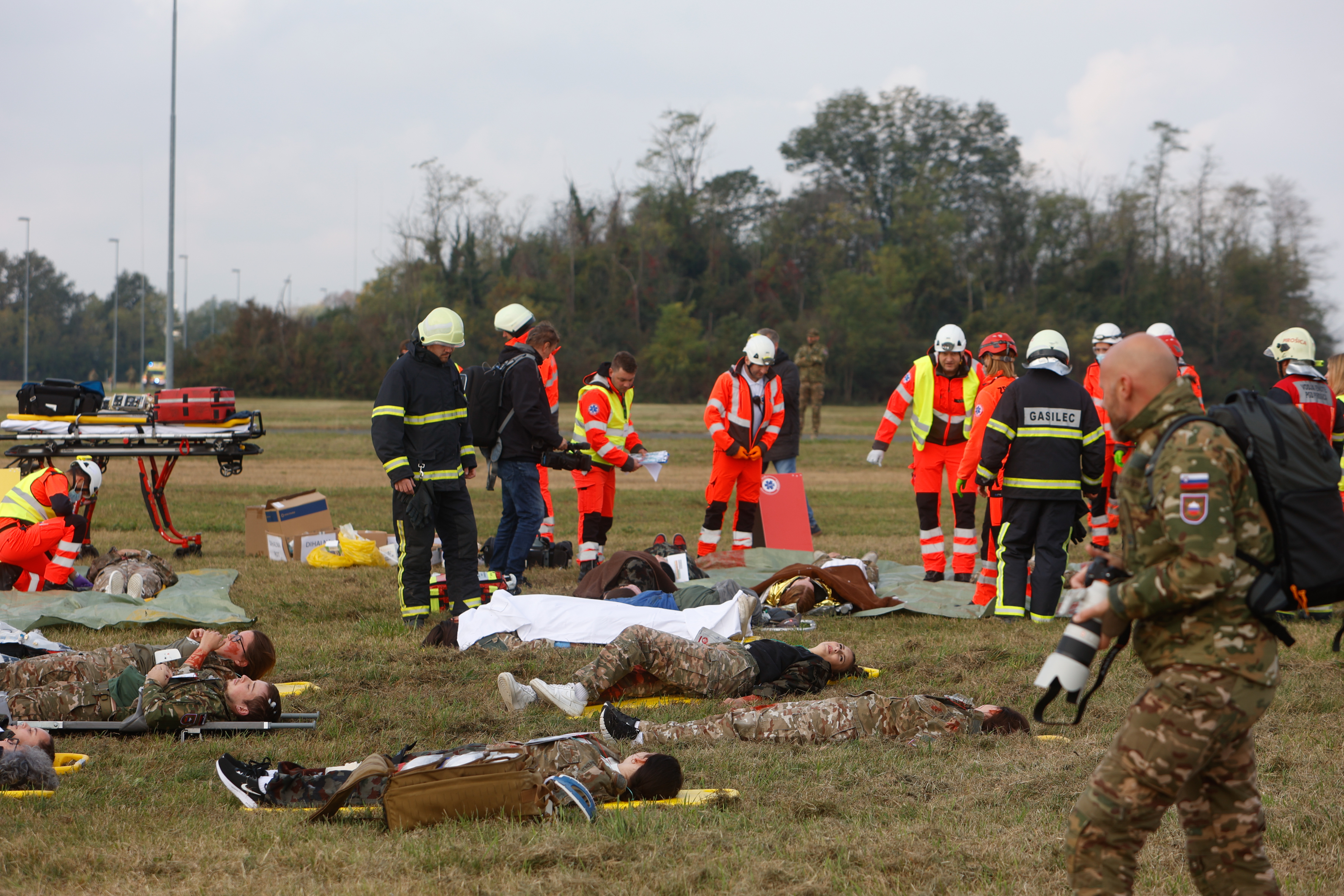 gasilsko-reševalna vaja, gasilci, reševalci