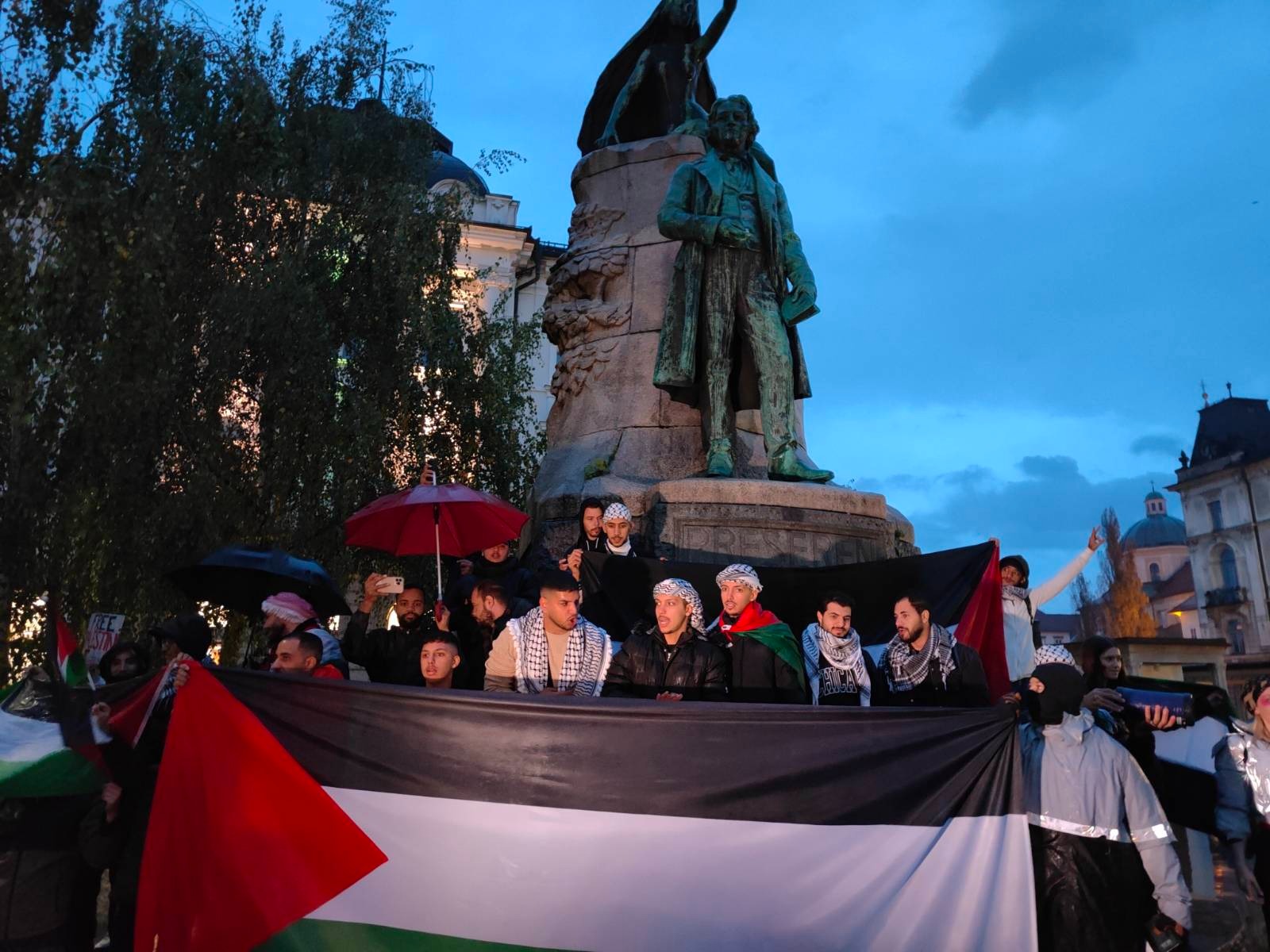 protest v podporo Palestini