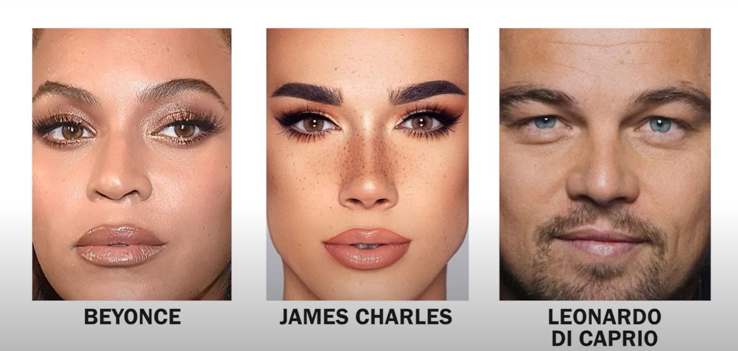 Beyonce, James Charles, Leonardo di Caprio brez oči