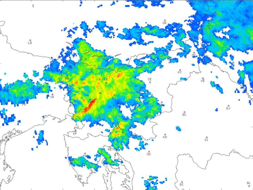 Radarska slika padavin
