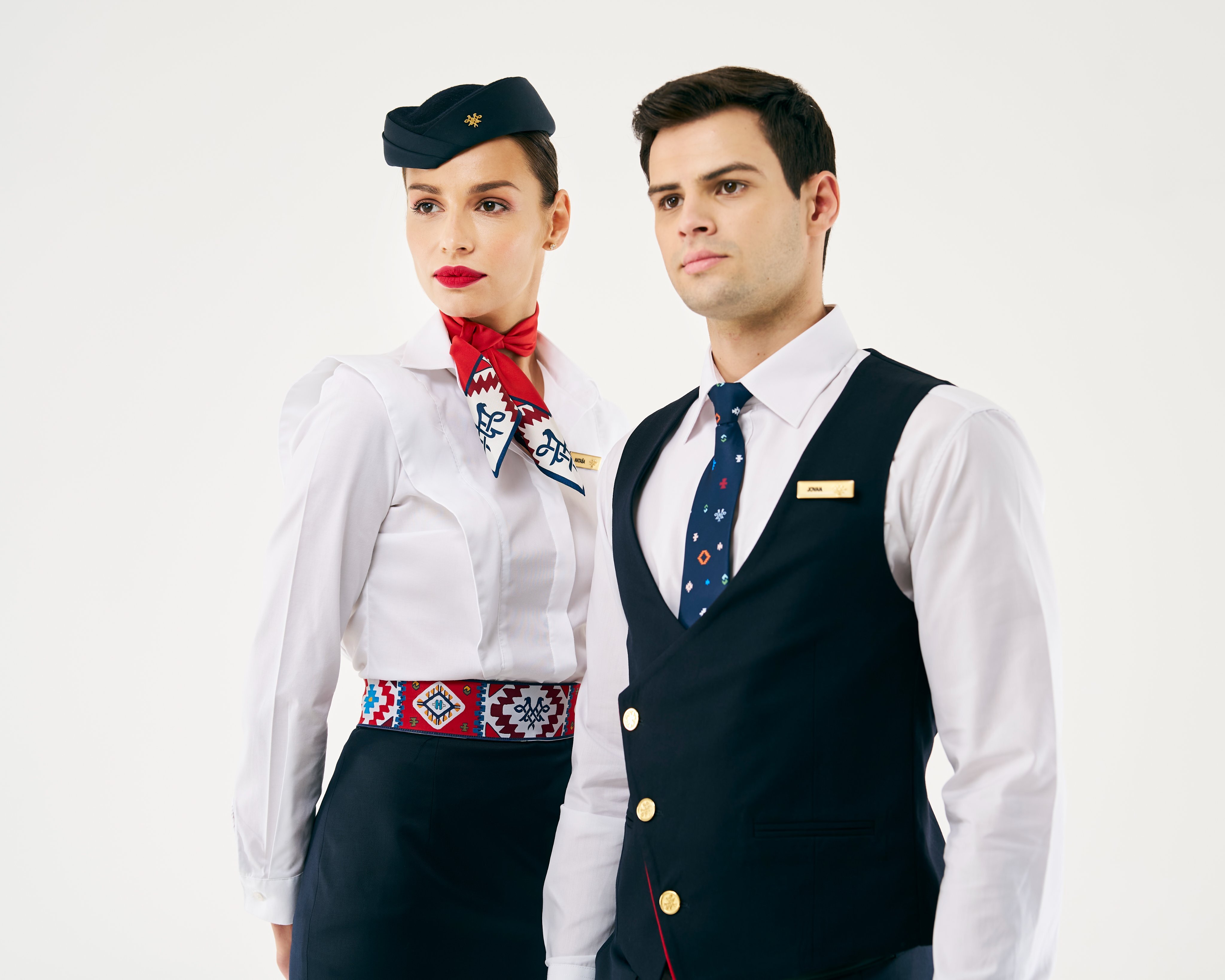 uniforme, air serbia, stevardese